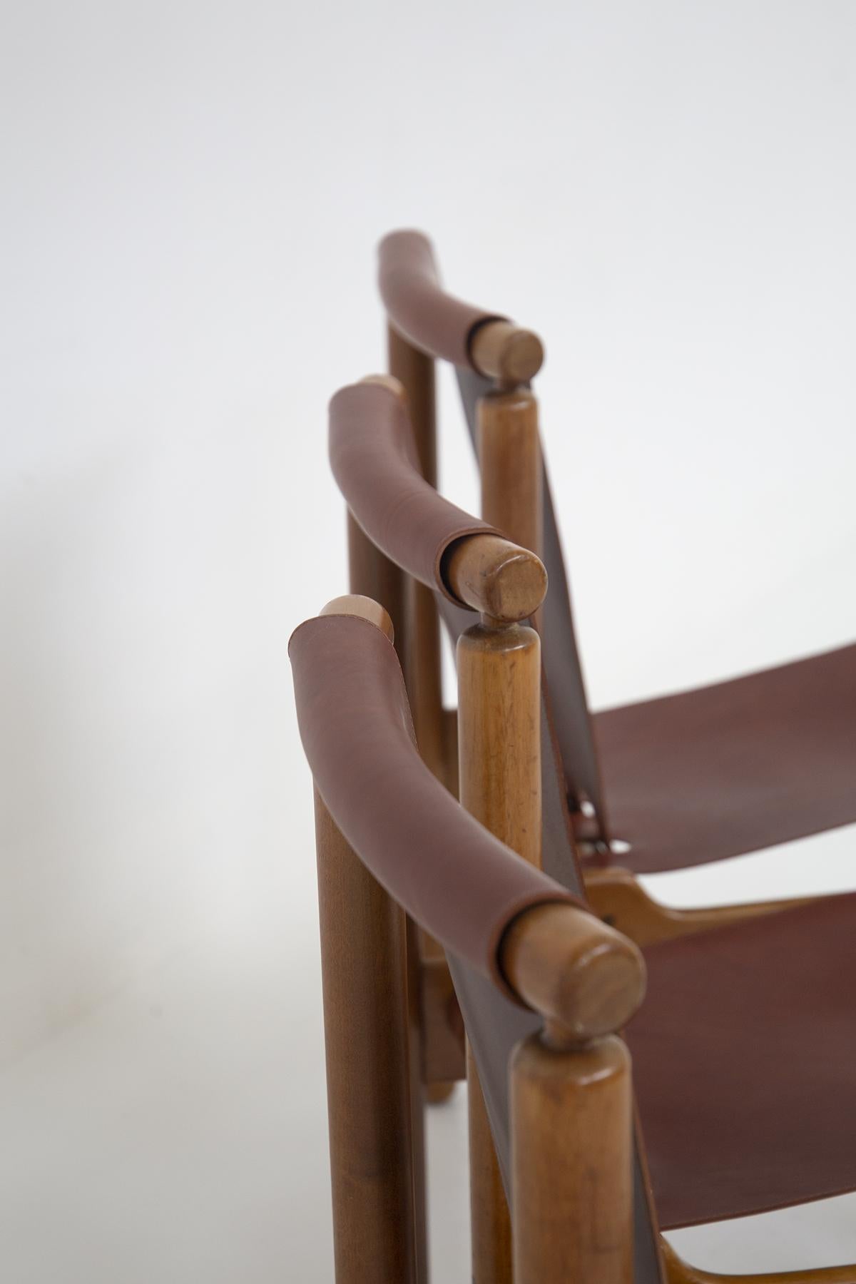 Ilmari Tapiovaara Set of Four Chairs for Permanente Furniture Cantu in Leather 7
