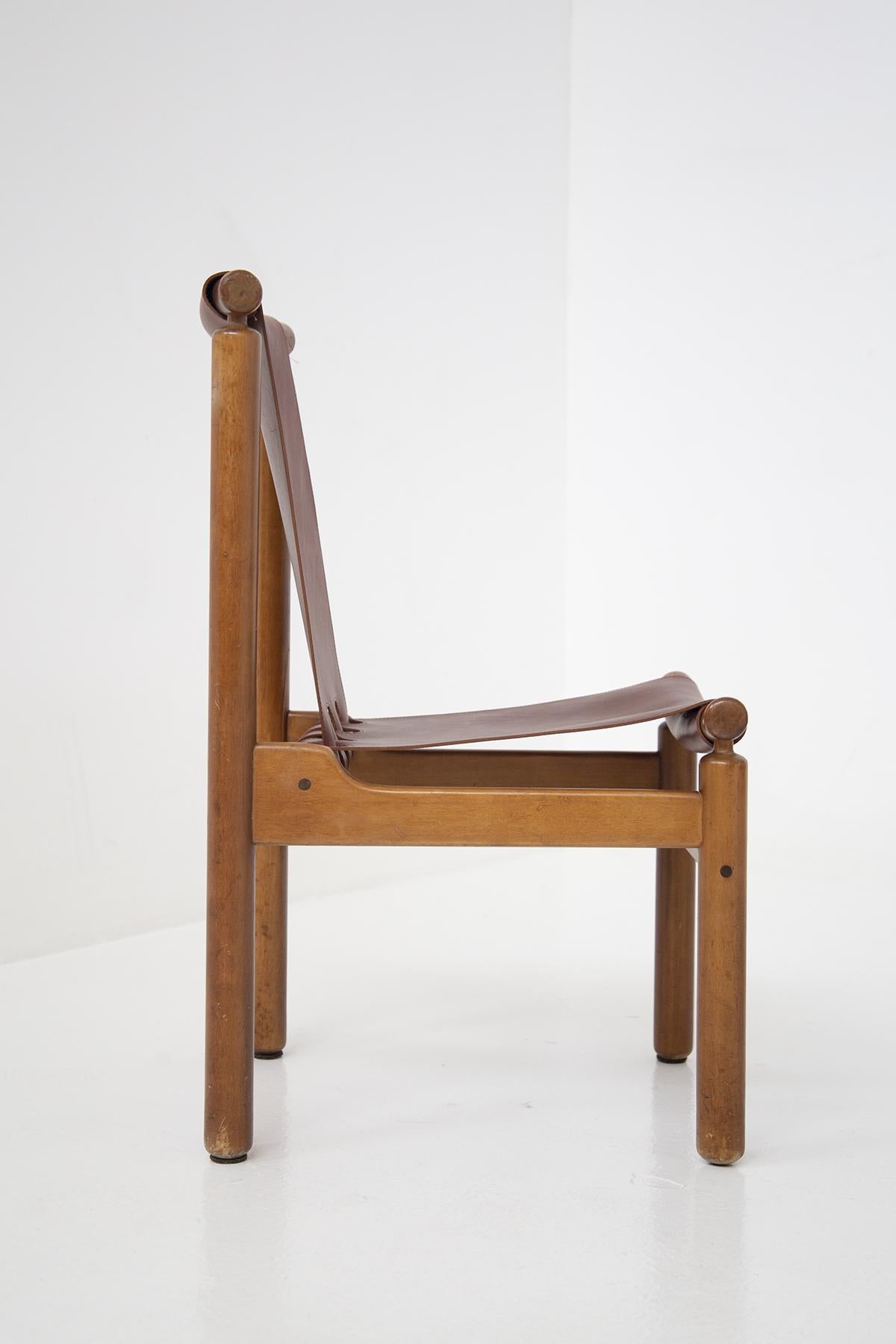 Ilmari Tapiovaara Set of Four Chairs for Permanente Furniture Cantu in Leather 8