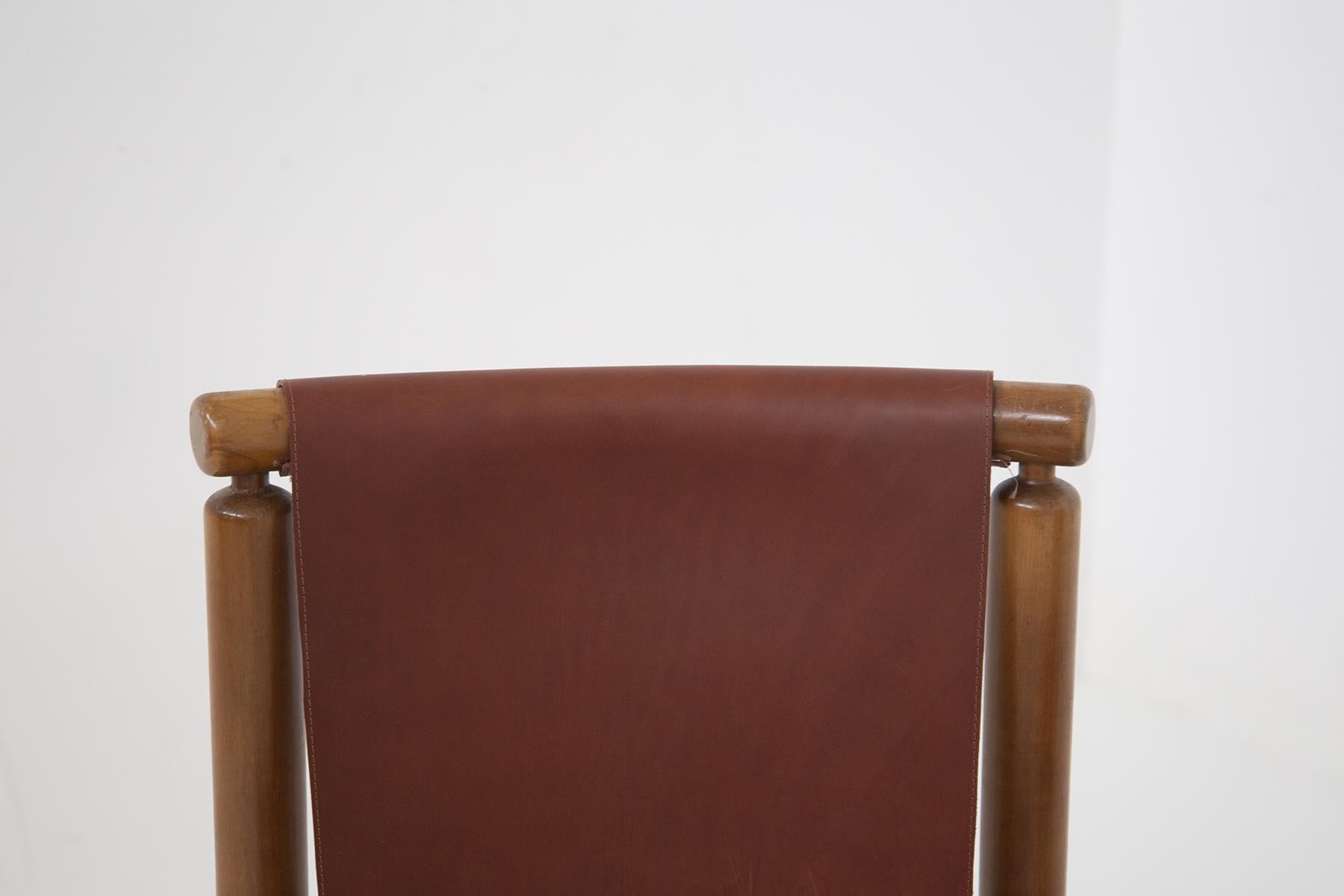 Mid-20th Century Ilmari Tapiovaara Set of Four Chairs for Permanente Furniture Cantu in Leather
