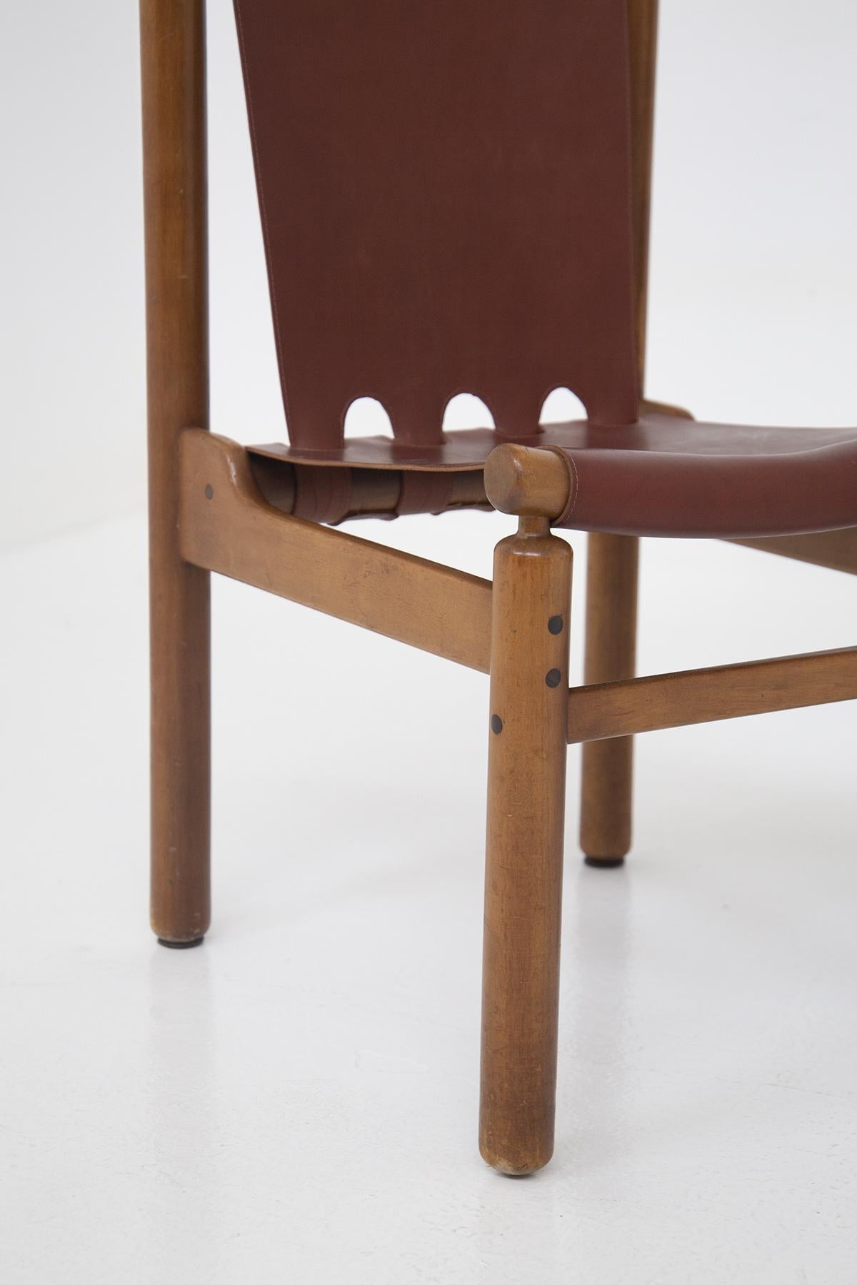 Ilmari Tapiovaara Set of Four Chairs for Permanente Furniture Cantu in Leather 2