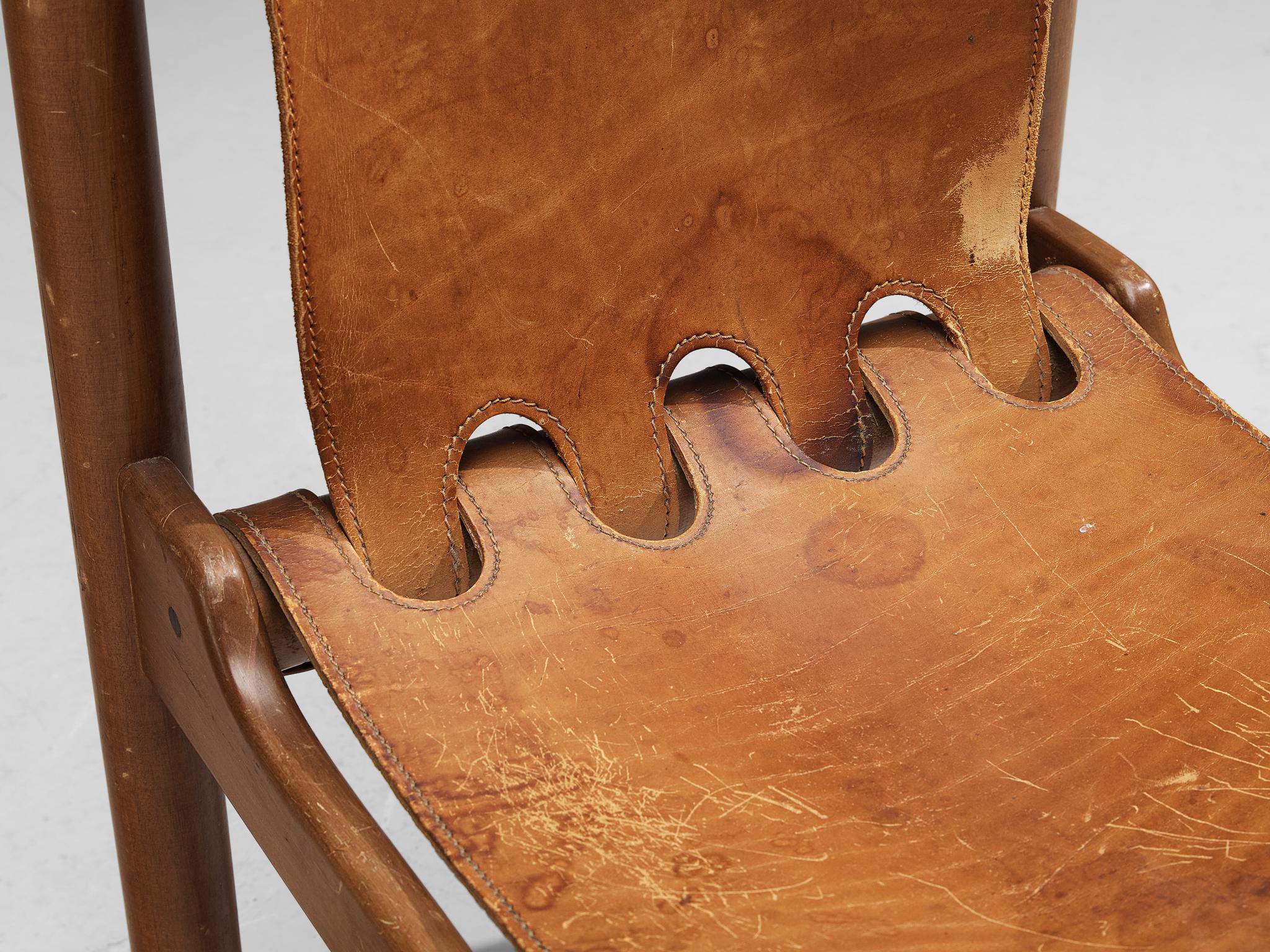 Ilmari Tapiovaara Set of Six Dining Chairs in Cognac Leather 1