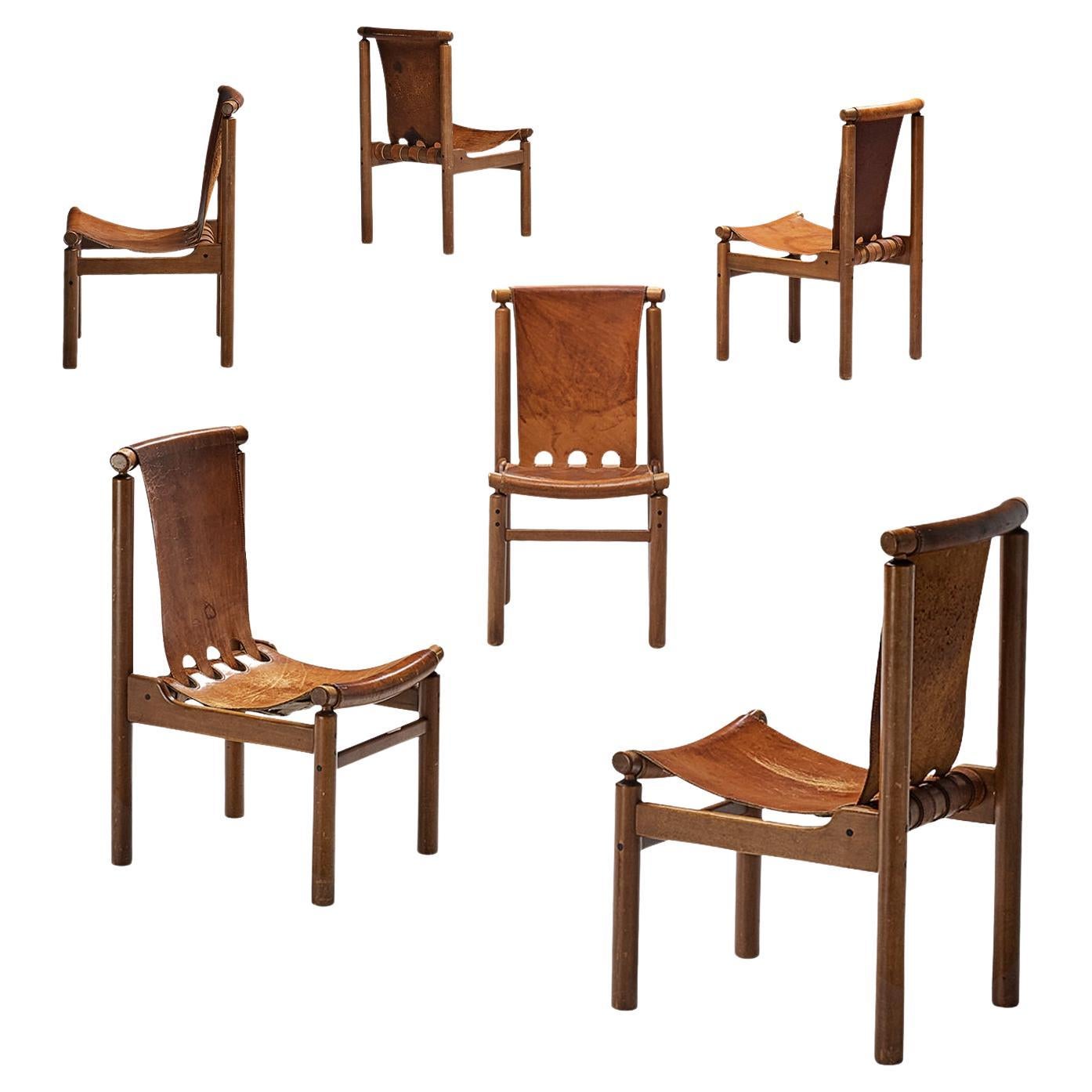 1950's Ilmari Tapiovaara Chairs in Leather and Beech For Sale at 1stDibs