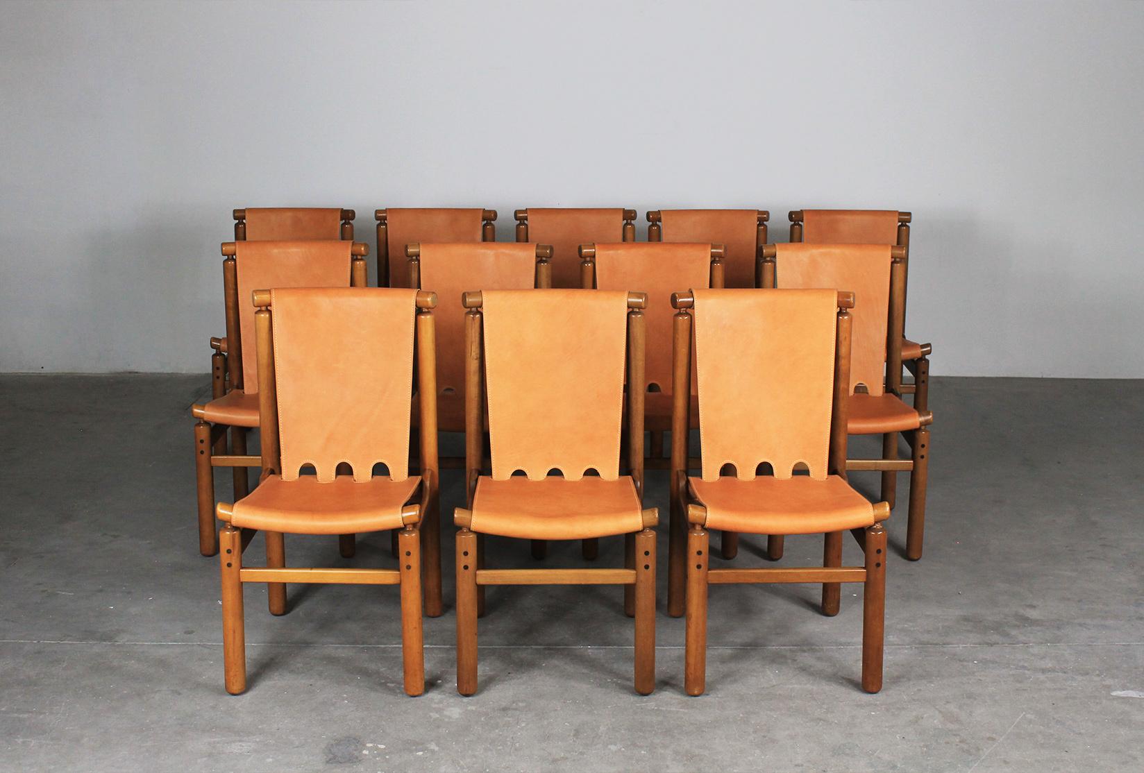 Mid-20th Century Ilmari Tapiovaara Set of Twelve Dining Chairs by Permanente Mobili Cantù 1950s