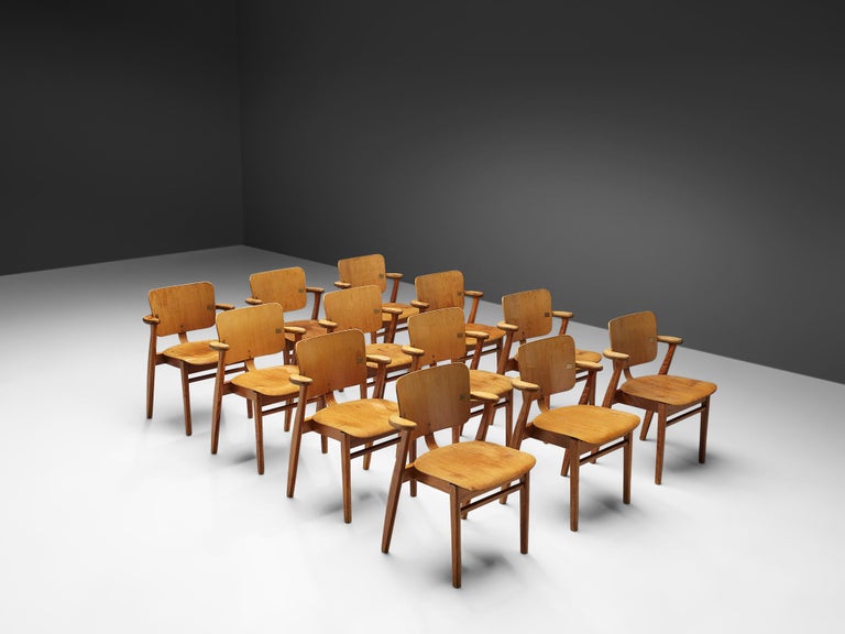 Ilmari Tapiovaara Set of Twelve 'Domus' Dining Chairs For Sale at 1stDibs