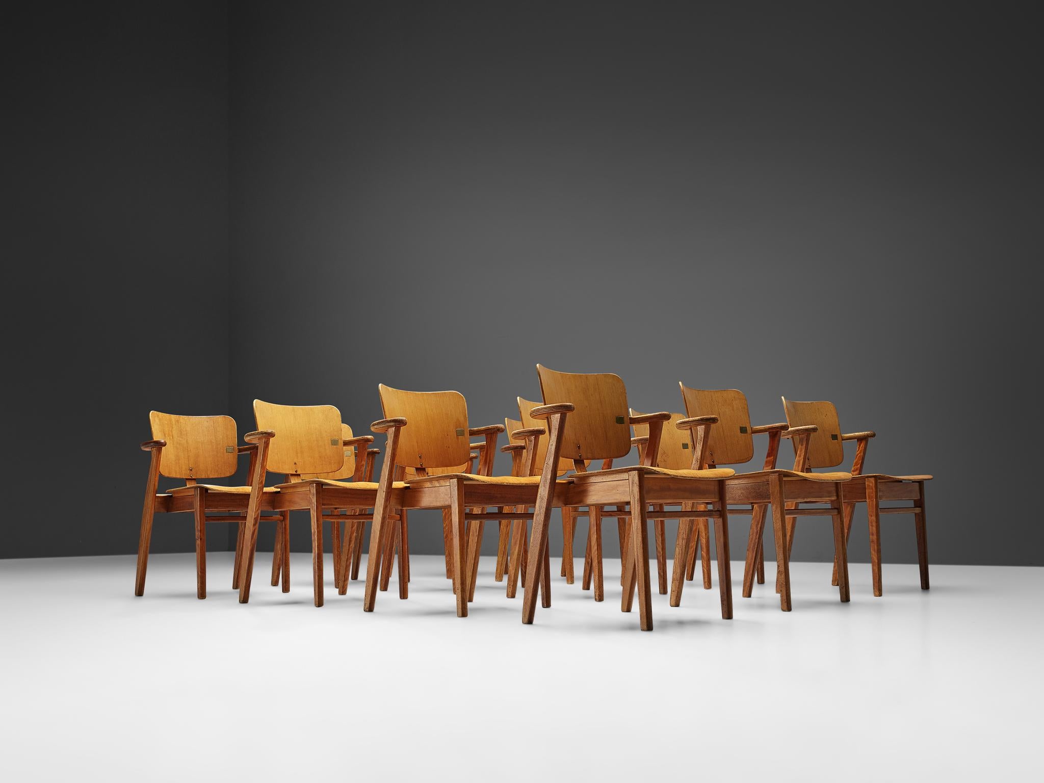 Scandinavian Modern Ilmari Tapiovaara Set of Twelve 'Domus' Dining Chairs