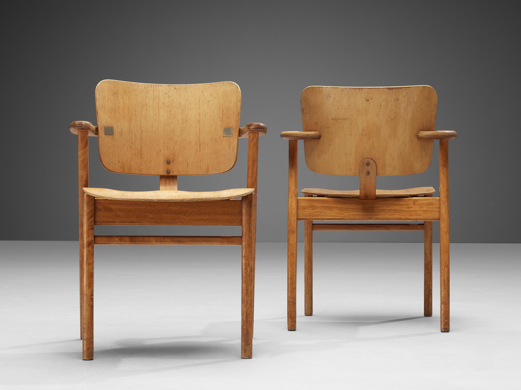 Scandinavian Modern Ilmari Tapiovaara ‘Domus’ Dining Chairs in Mahogany