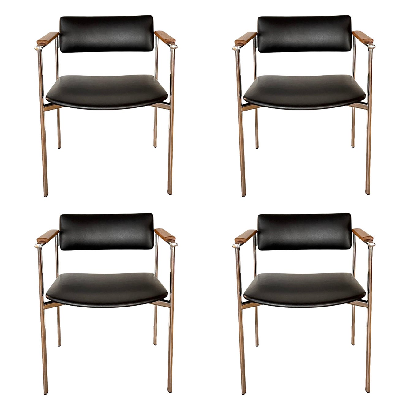 Ilmari Tapiovaara Stendig Kiki Chrome Armchairs 'Set of 4' For Sale