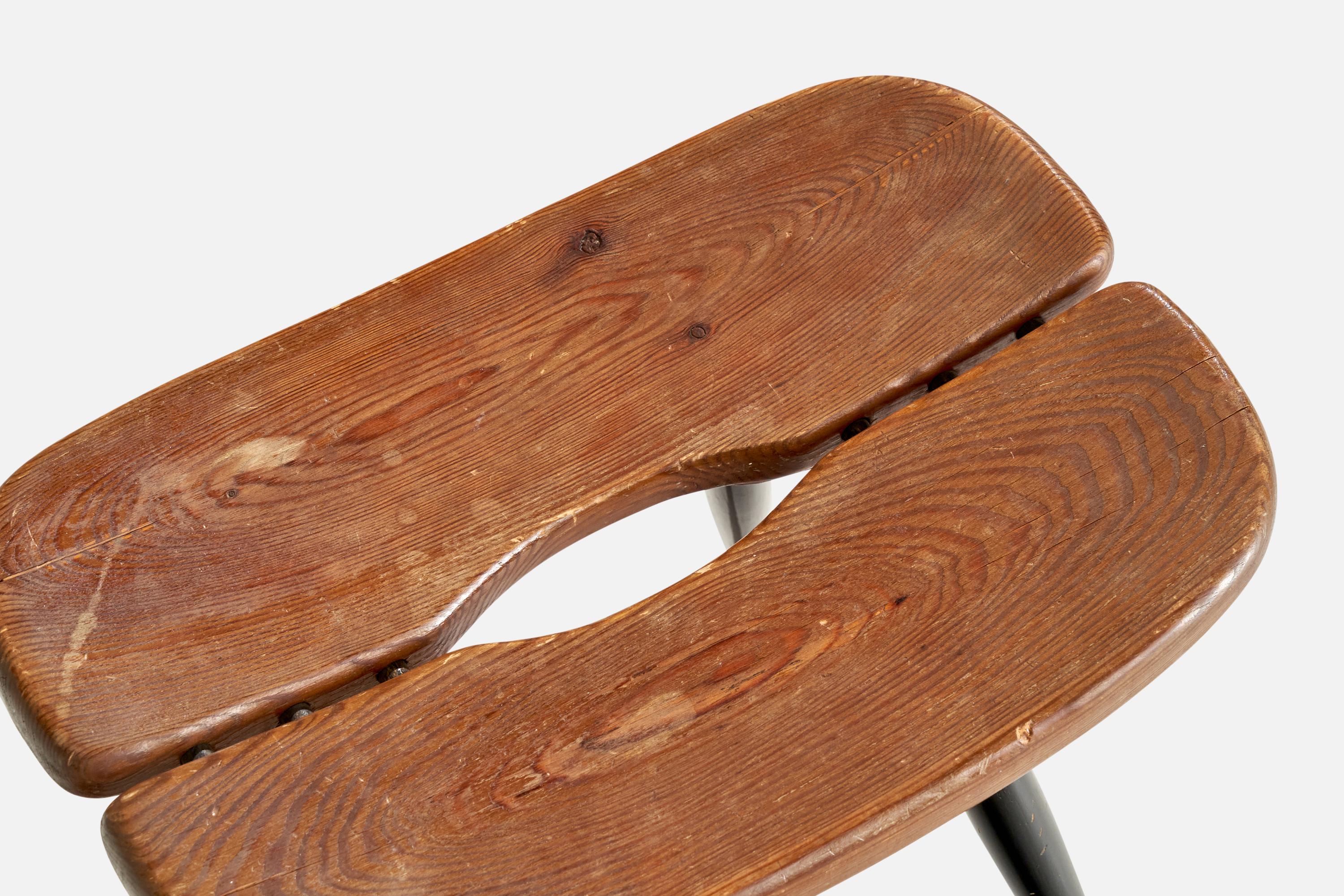 Ilmari Tapiovaara, Stool, Pine, Finland, 1950s im Angebot 2