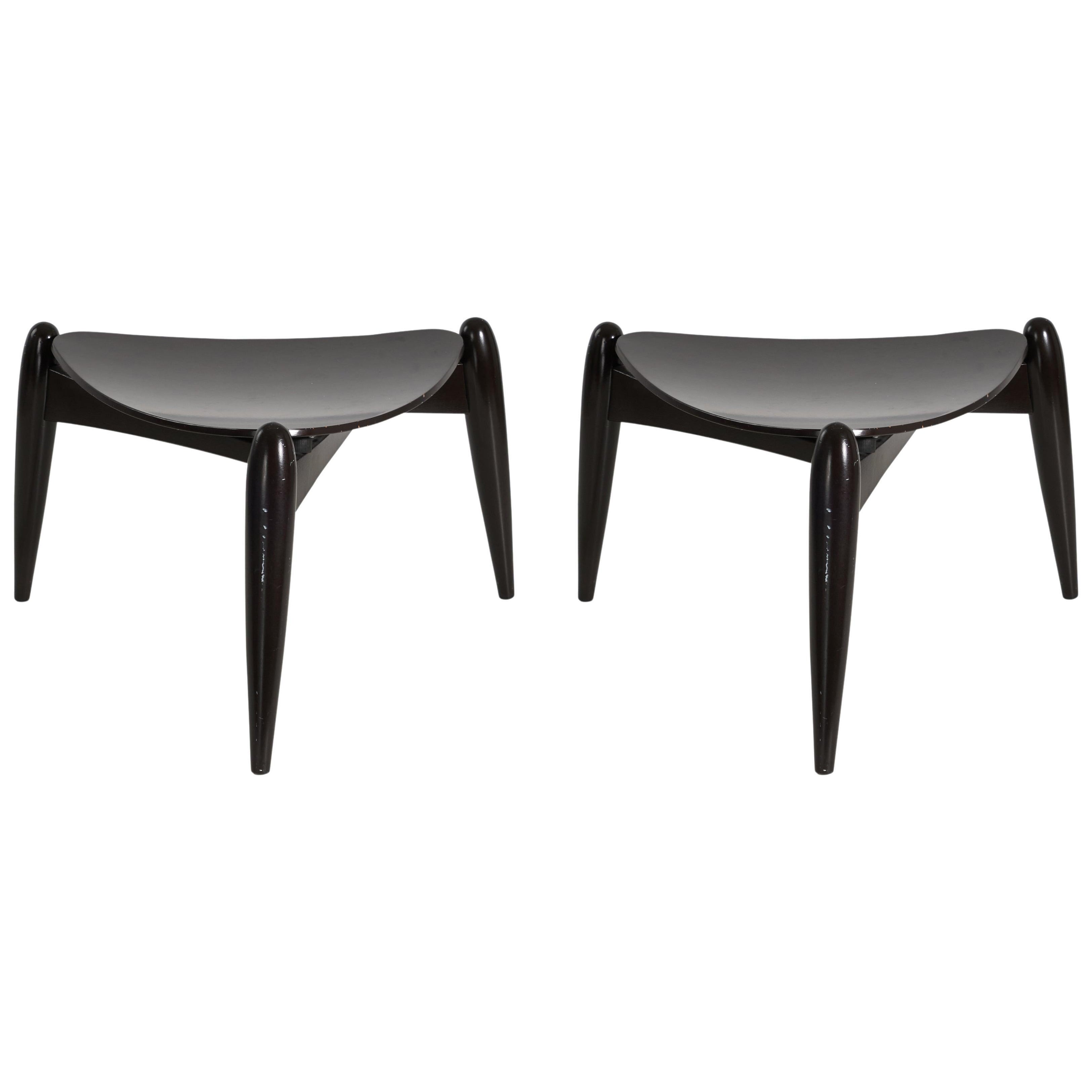 Tabourets « Ala » d'Ilmari Tapiovaara, en bouleau peint et contreplaqué, Finlande, 1953