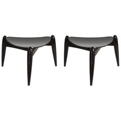 Tabourets « Ala » d'Ilmari Tapiovaara, en bouleau peint et contreplaqué, Finlande, 1953