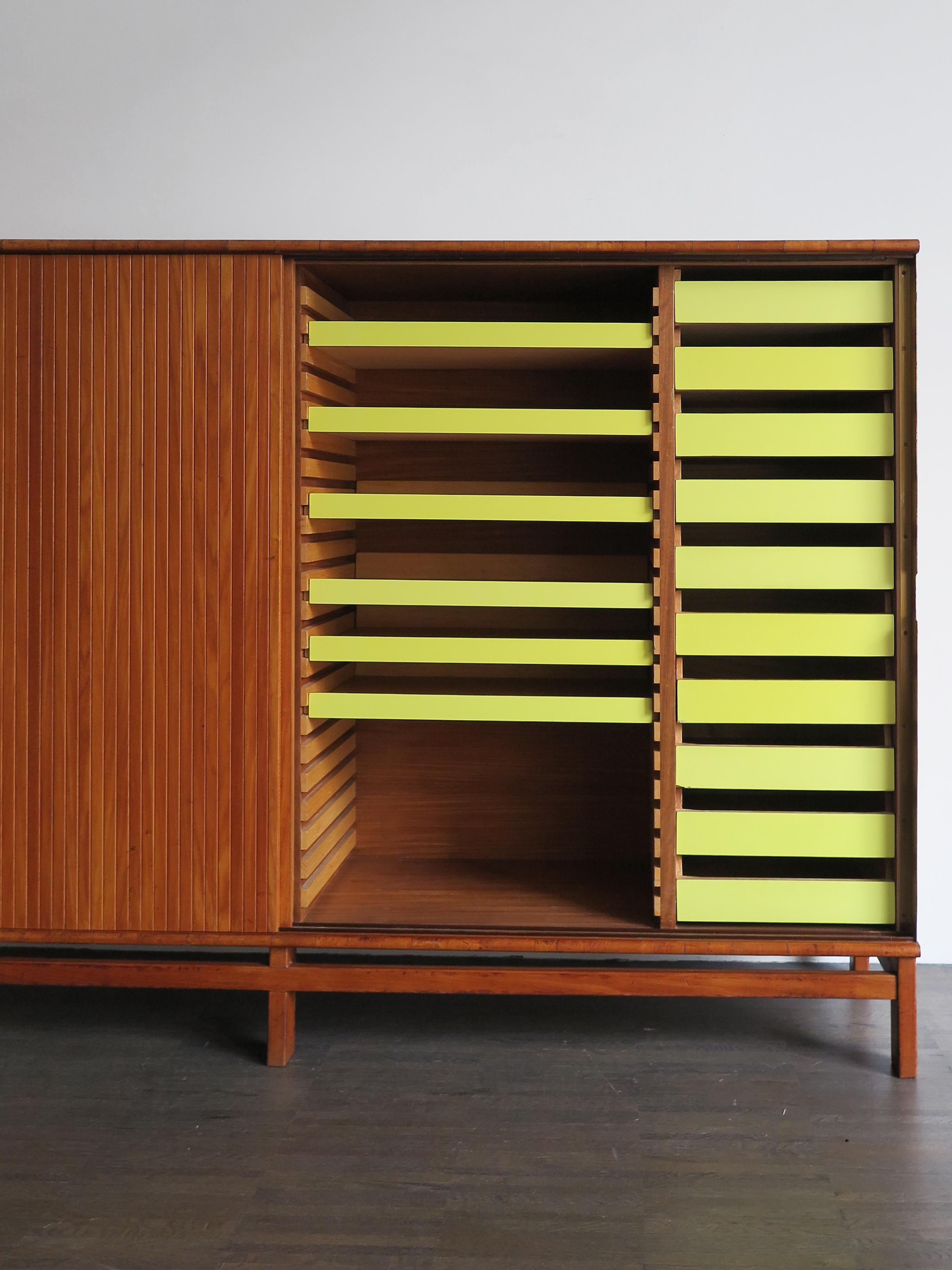 Italian Ilmari Tapiovaara Wood Cabinet Chest of Drawers for Selettiva Di Cantù 1950s