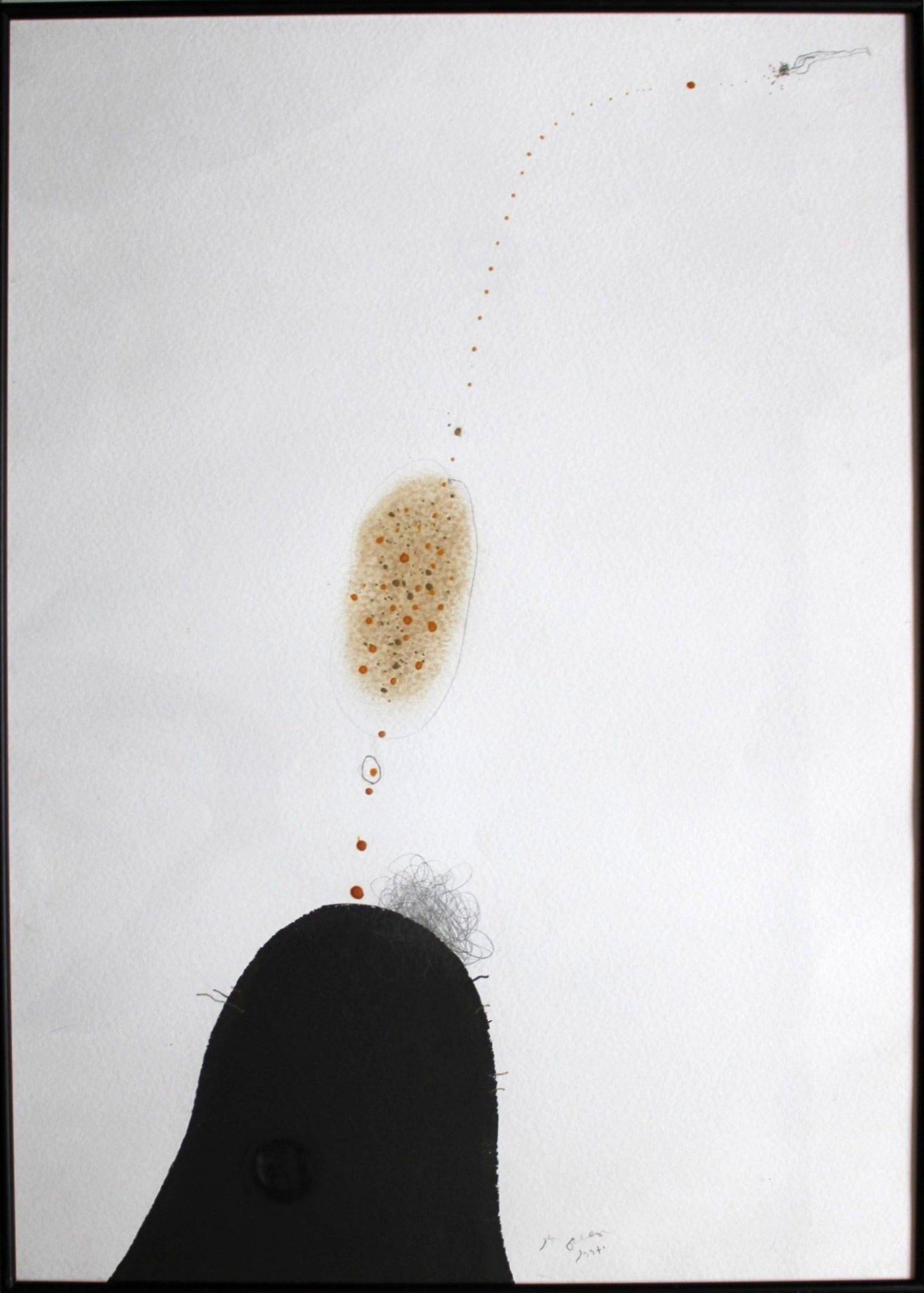 El hombre y la montaña - Mixed Media Art de Ilmārs Blumbergs