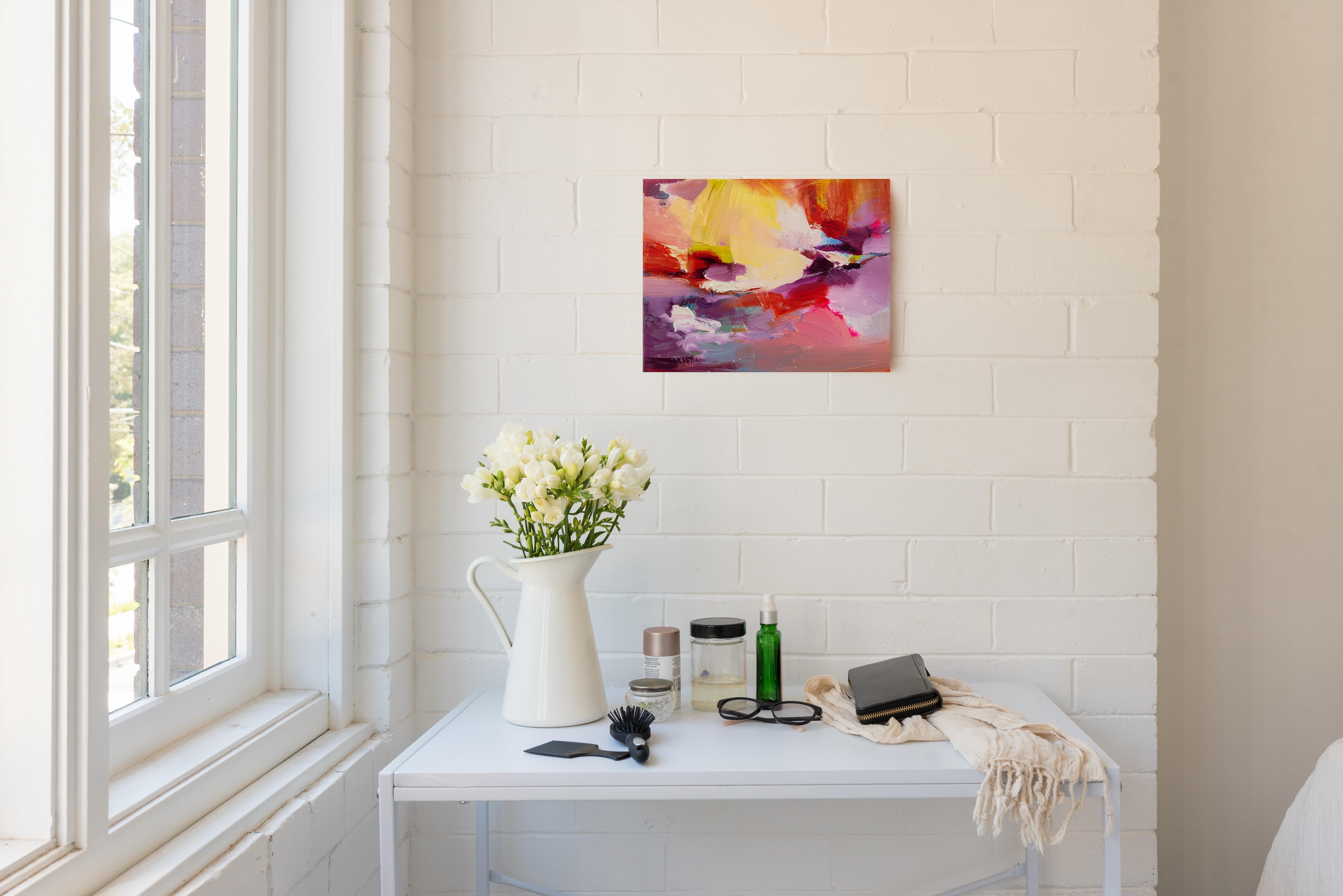 Zeitgenössische abstrakte Ölmalerei, kräftige Farben, moderne expressionistische Kunst – Painting von Ilona Bobrytska