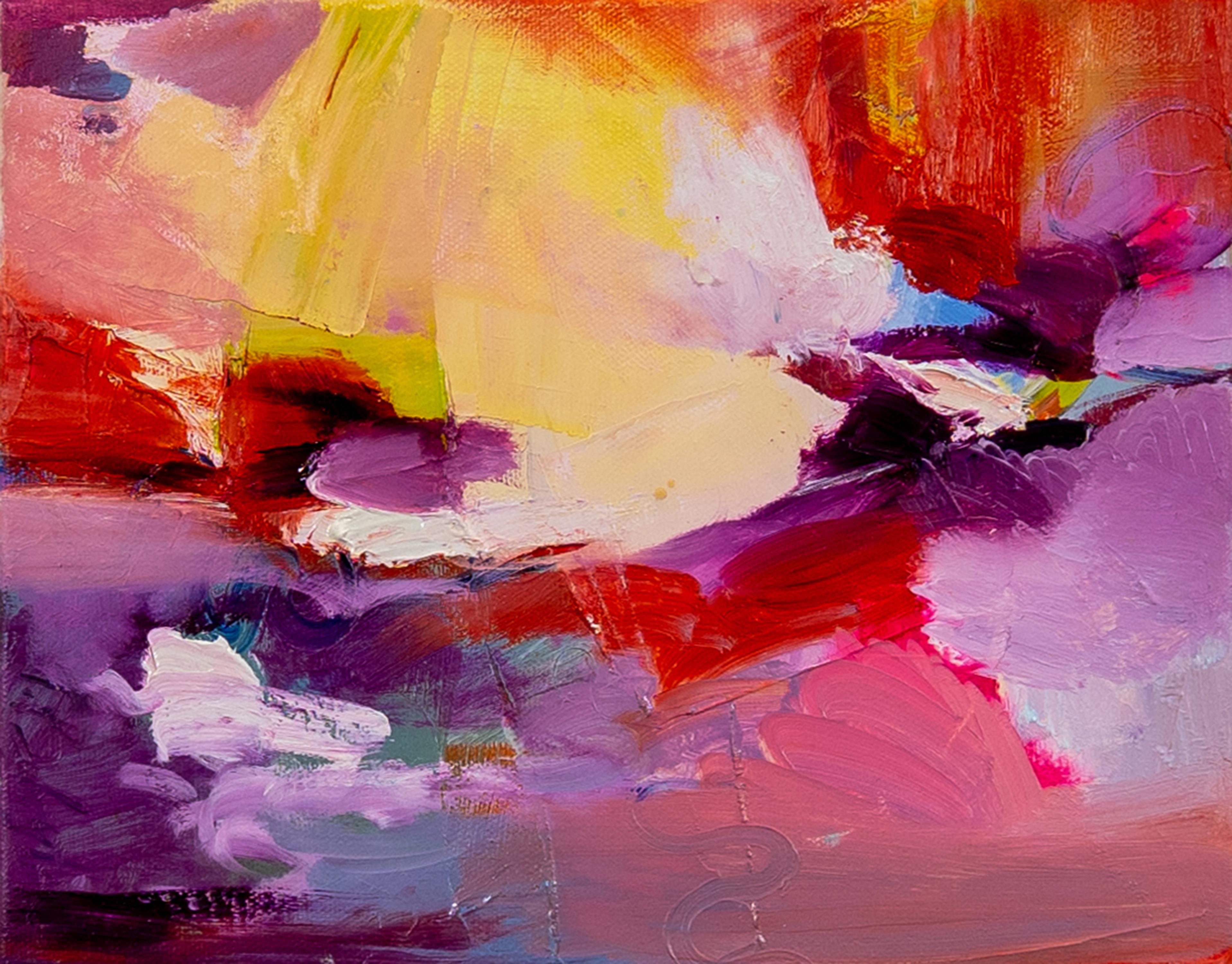 Ilona Bobrytska Abstract Painting – Zeitgenössische abstrakte Ölmalerei, kräftige Farben, moderne expressionistische Kunst