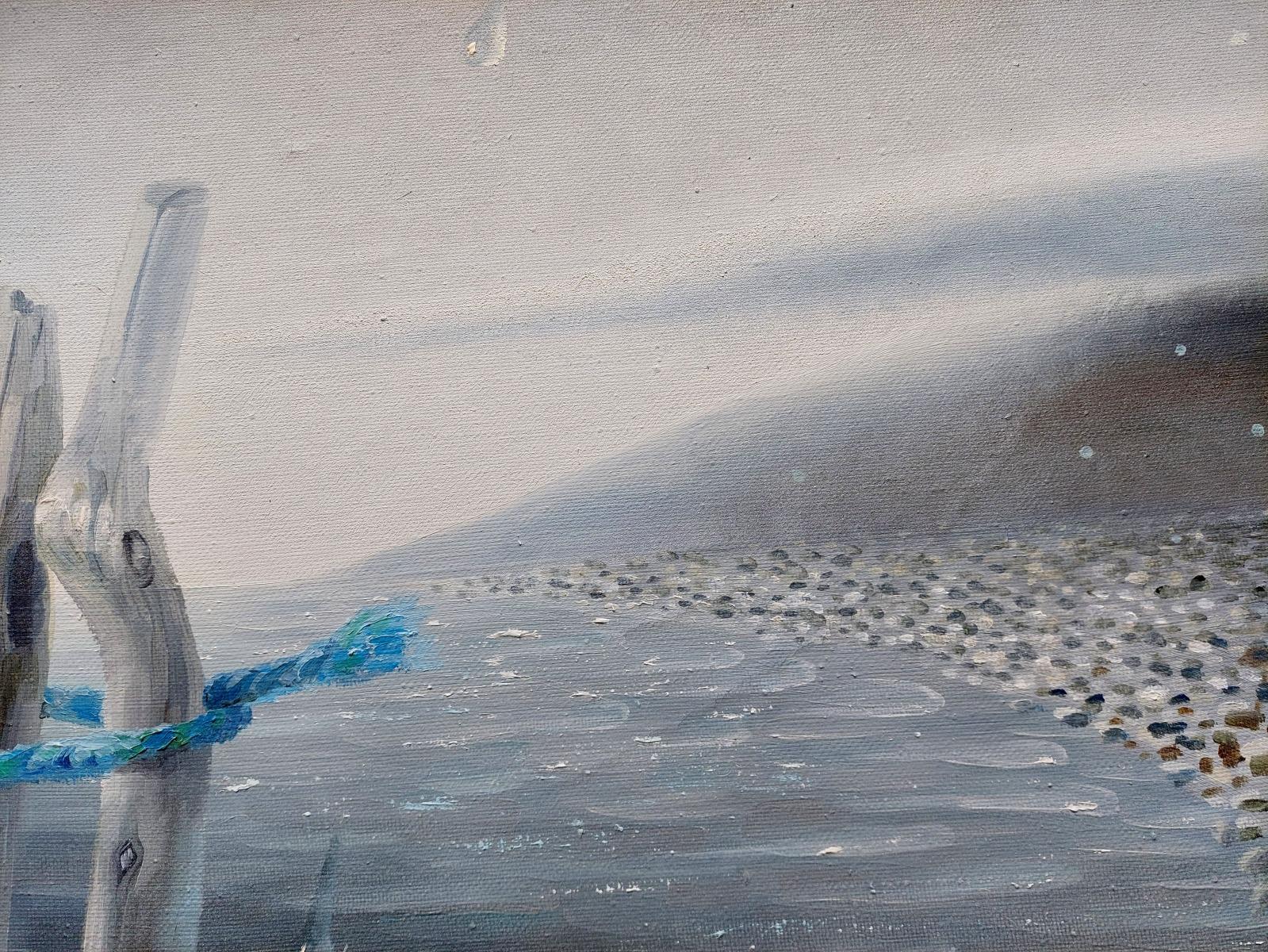 1997, toile, huile, 60 x 90 cm - Gris Landscape Painting par Ilona Gansovskaya