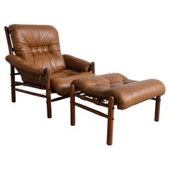 Ilona Lounge Chair and Ottoman by Arne Norell for Scanform, Columbia