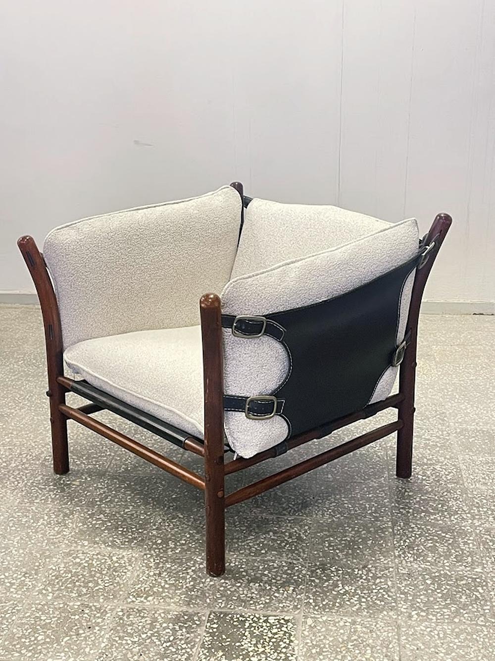 Offered as a pair, these Ilona Lounge Chairs by renowned Swedish designer Arne Norell embody timeless Scandinavian elegance. Designed in the 1970s, the chairs showcase Norell's masterful ability to combine comfort with sleek modernist