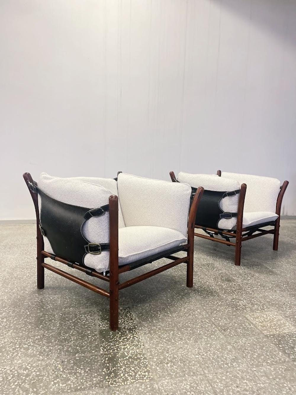 Swedish Pair of Ilona Lounge Chairs by Arne Norell, Sweden, 1970s For Sale