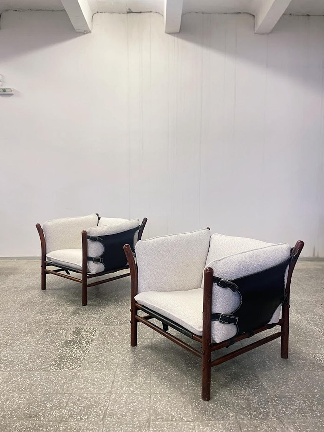 Late 20th Century Pair of Ilona Lounge Chairs by Arne Norell, Sweden, 1970s For Sale
