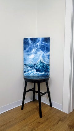 Storm Sea Waves, Landscape Painting, Watercolor on Paper, 2025