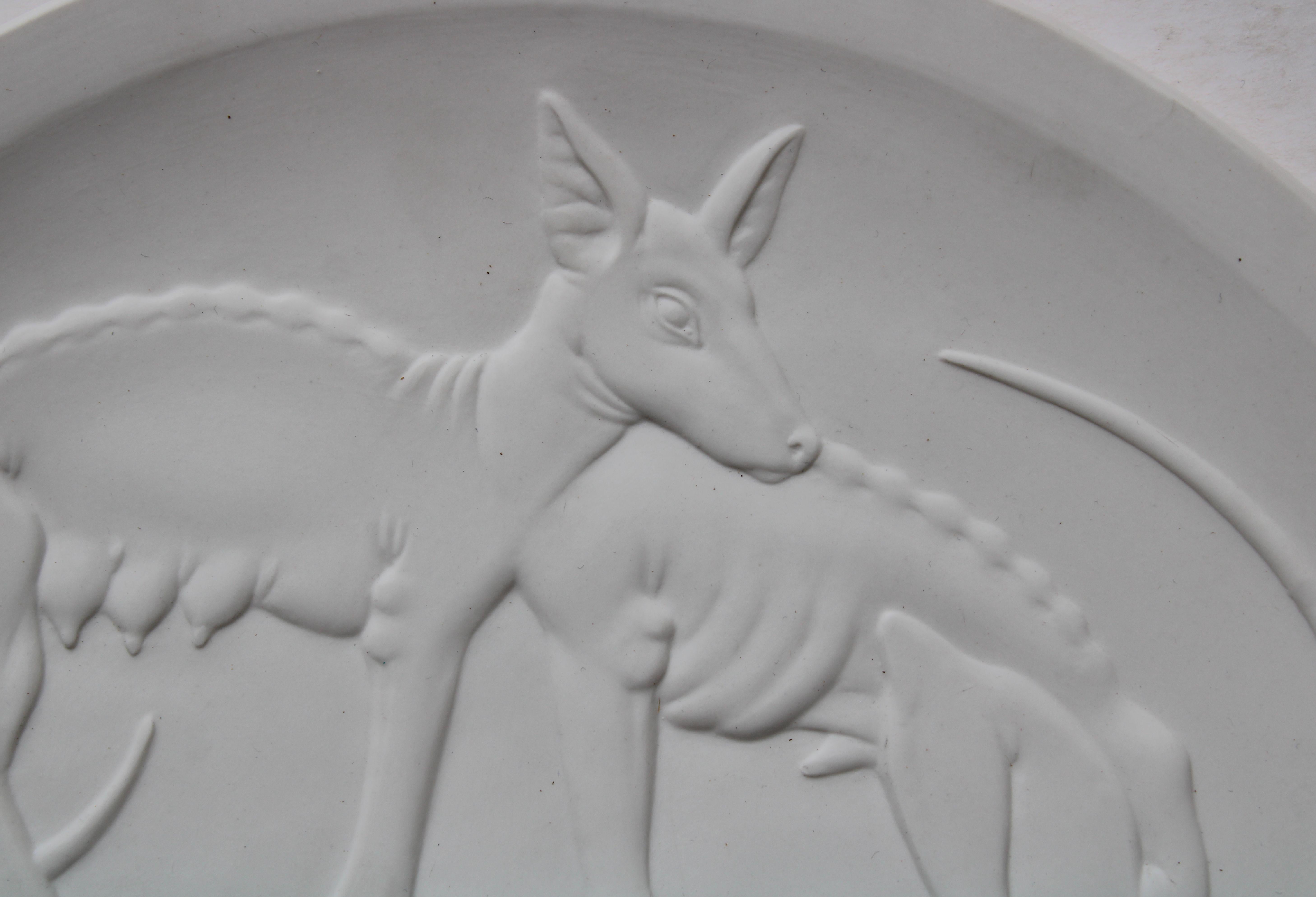 Rome wolfs  Bone porcelain, h 13, 5 cm - Contemporary Sculpture by Ilona Romule