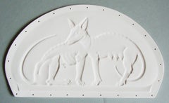 Rome wolfs - negative relief  Lithophane, bone porcelain, h 13.7 cm