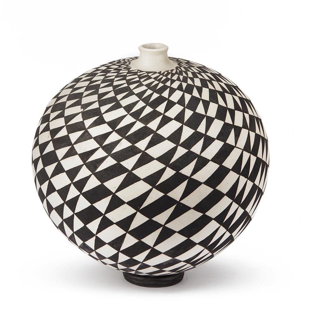monochrome geometric vases