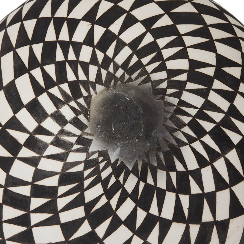Ilona Sulikova Raku Fired Monochrome Geometric Studio Vase, 20th Century 1