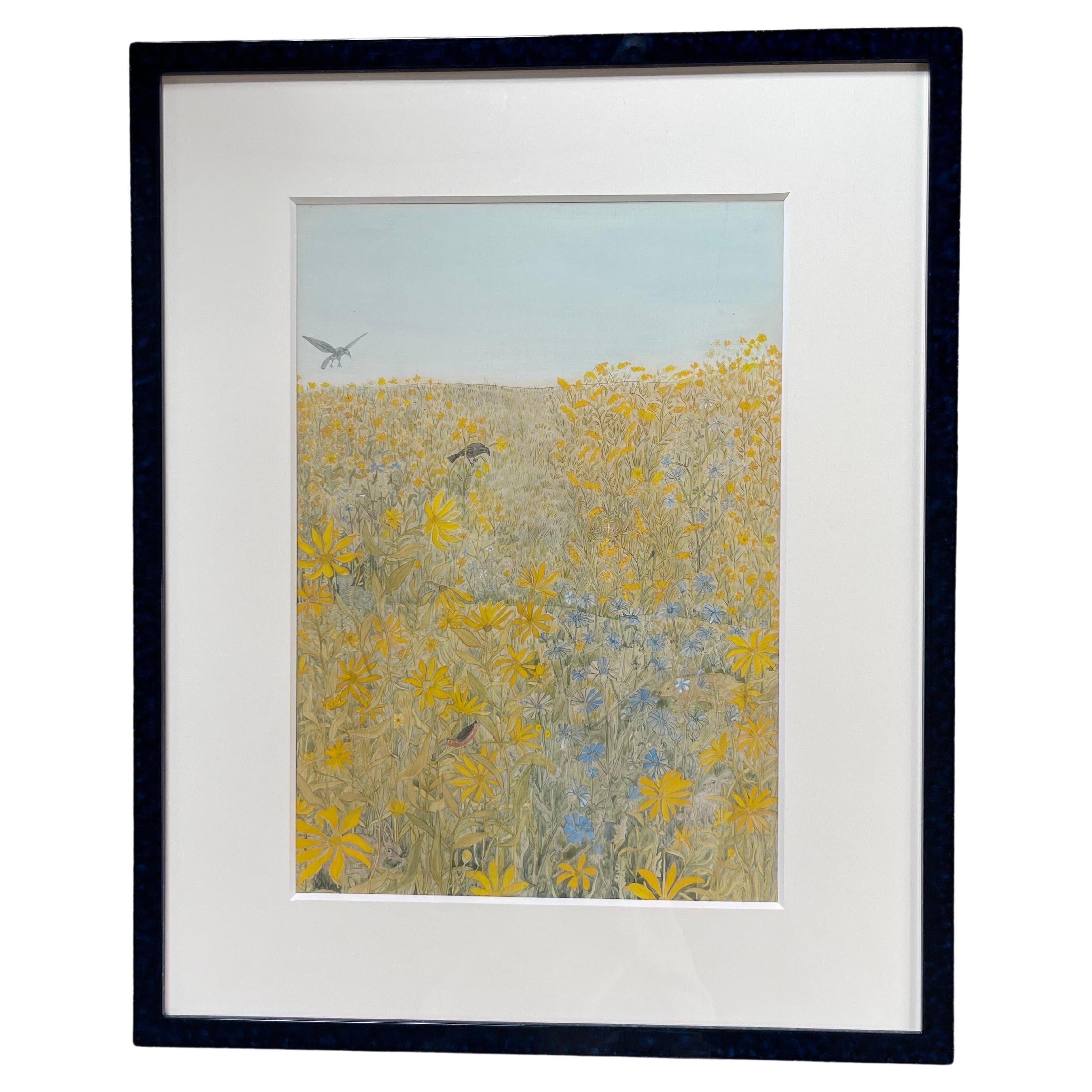 This vivid oil, watercolor and pencil on board by Ilonka Karasz is one of her 186 commissioned cover illustrations for the New Yorker, and the only one currently on the market. 

Looking closely at the scene of wild spring flora, you’ll see a