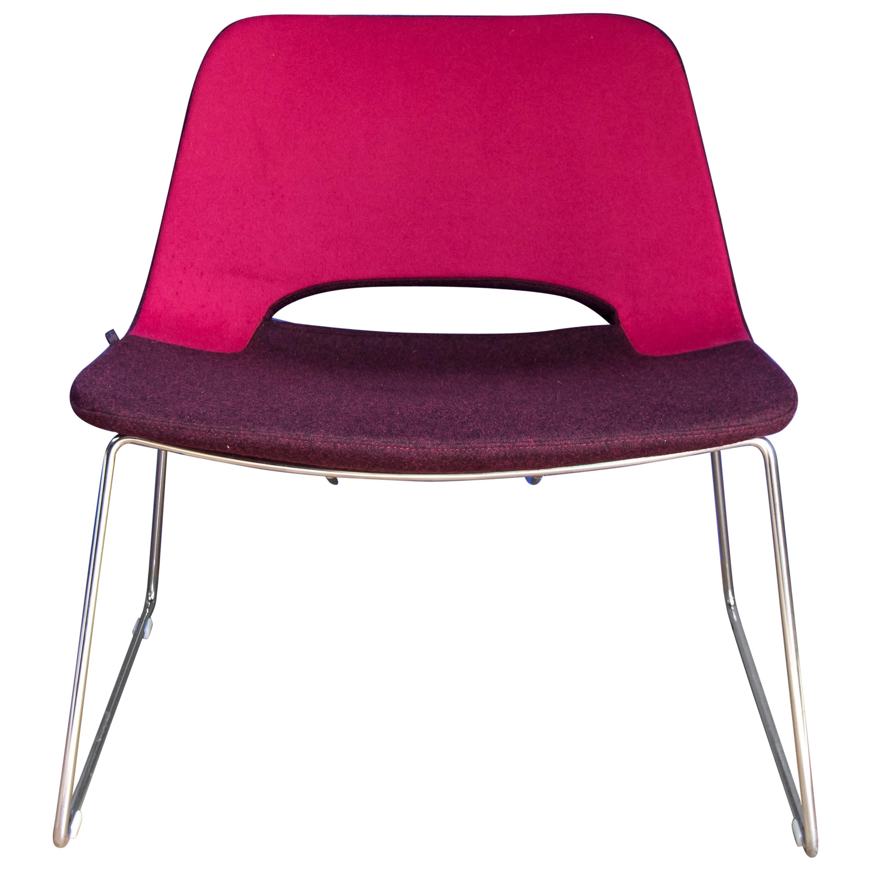 Ilpo Designs Extrakool Chair by Alessio Pozzoli in Two Tone Pink Textured Fabric For Sale