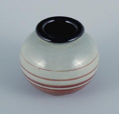 Ilse Claesson for Rörstrand, hand painted Art Deco Vase in Earthenware