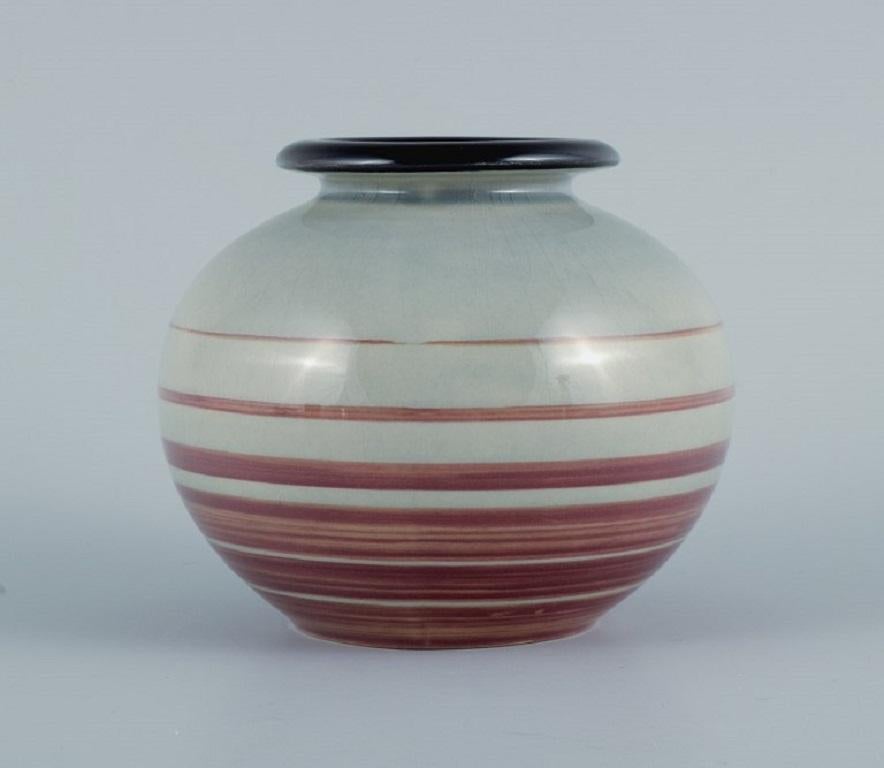 Swedish Ilse Claesson for Rörstrand, hand painted Art Deco Vase in Earthenware For Sale