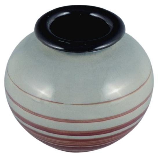 Ilse Claesson for Rörstrand, hand painted Art Deco Vase in Earthenware