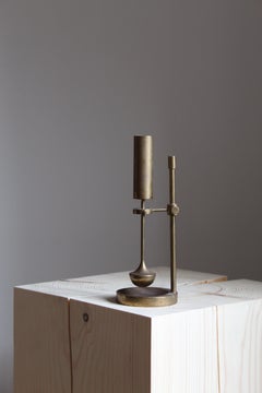 Ilse D. Ammonsen, Adjustable Candlestick, Brass, Denmark, 1960s