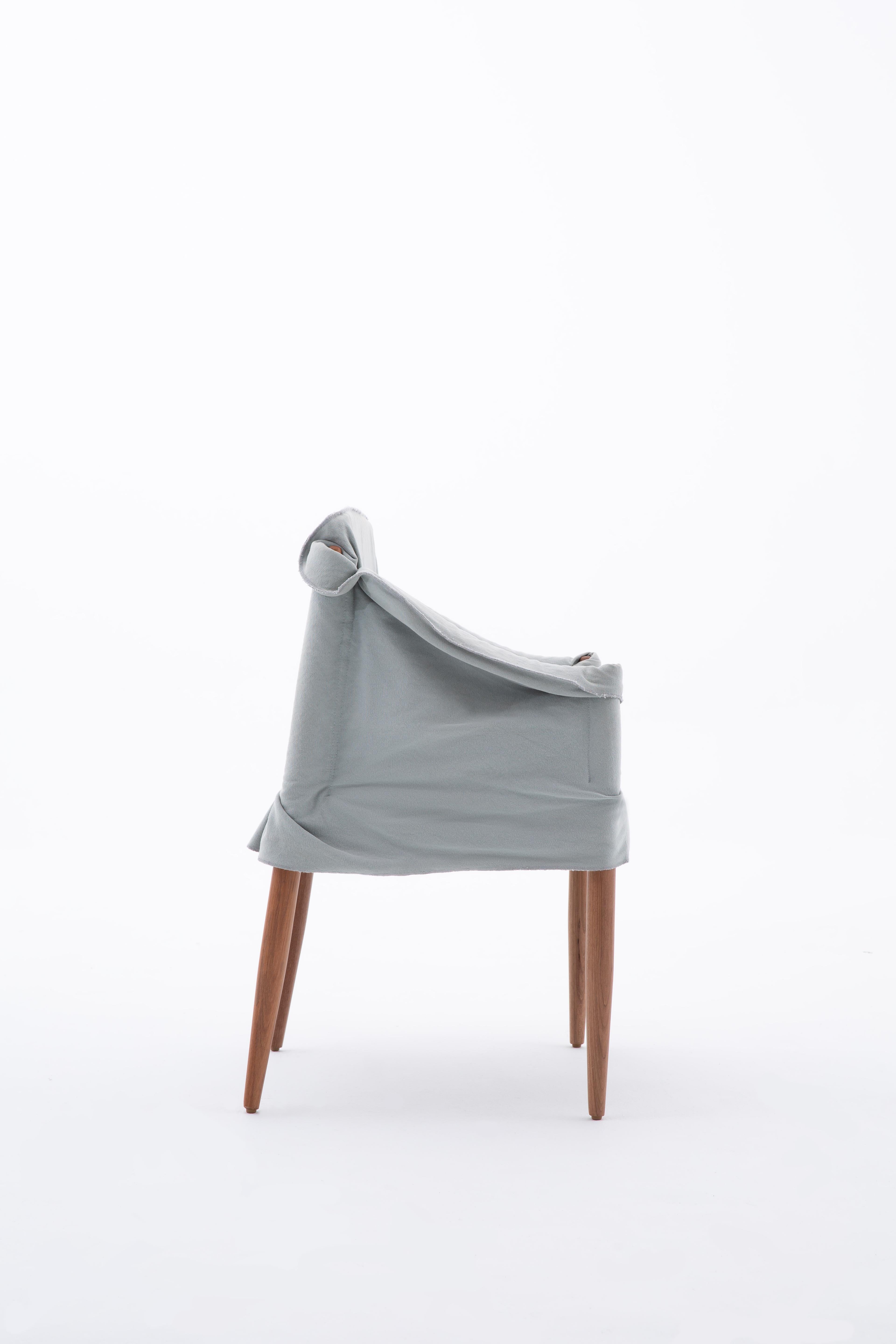 Sedia Ilse Lang Capincho - Ispirata a Hans Wegner con una pelle tessile avvolgente in vendita 3