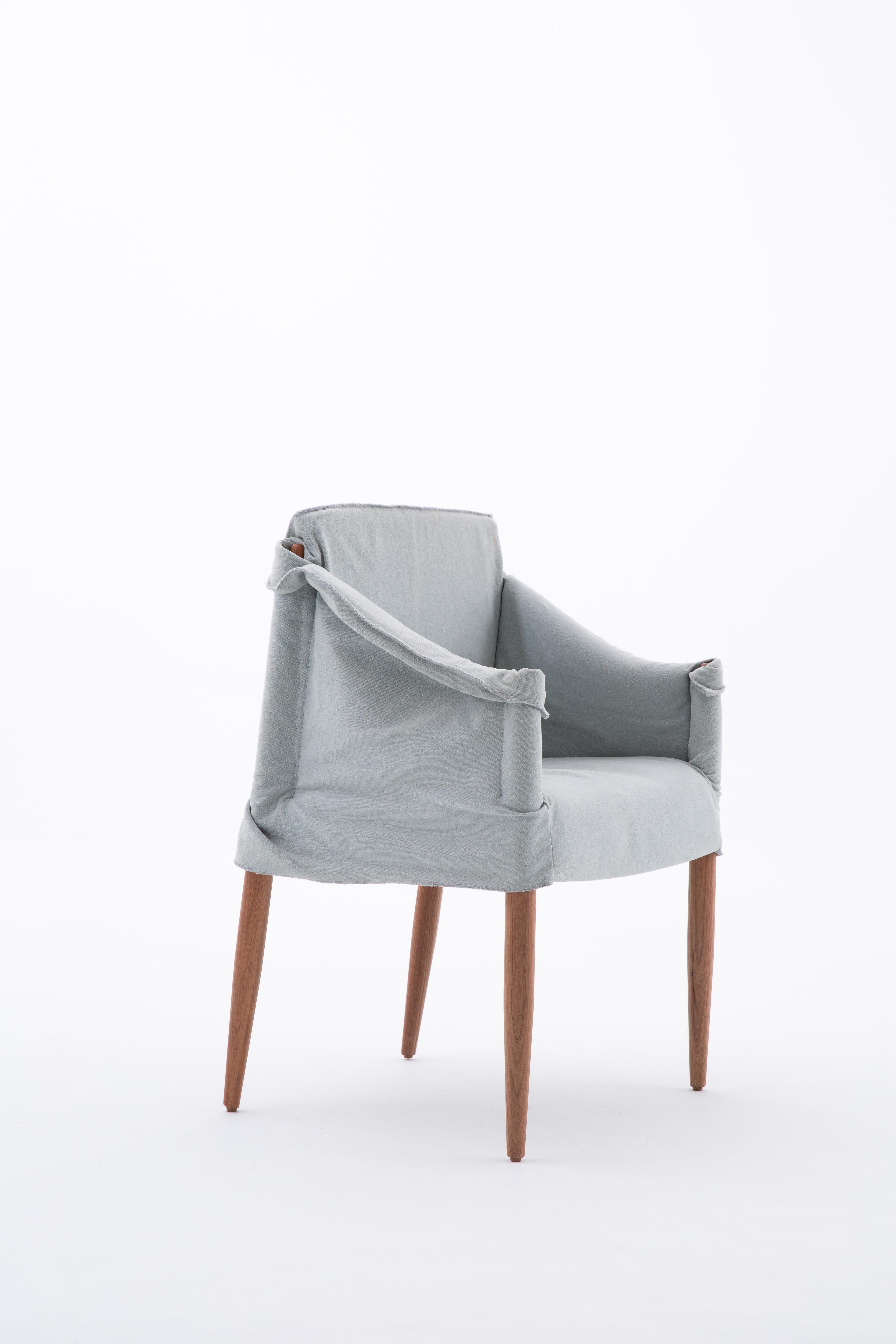 Sedia Ilse Lang Capincho - Ispirata a Hans Wegner con una pelle tessile avvolgente in vendita 4