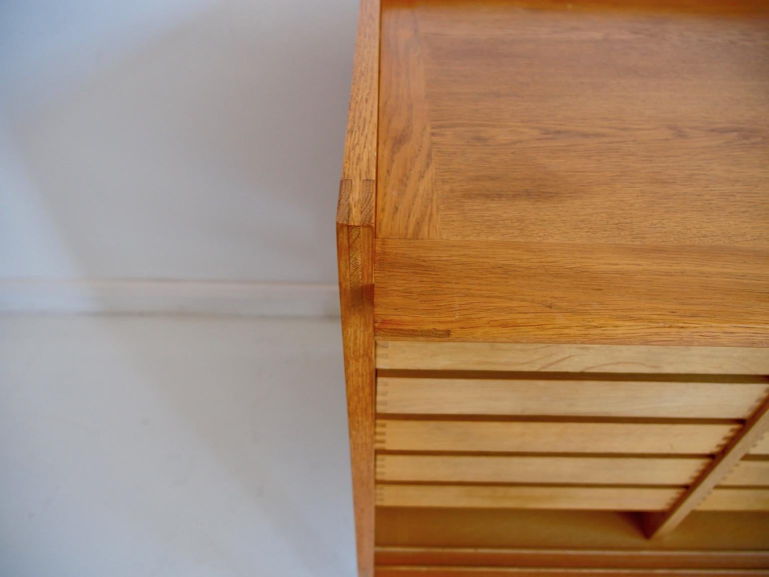 Ilse Rix Oak Sideboard by Uldum with Woven Sliding Doors 6