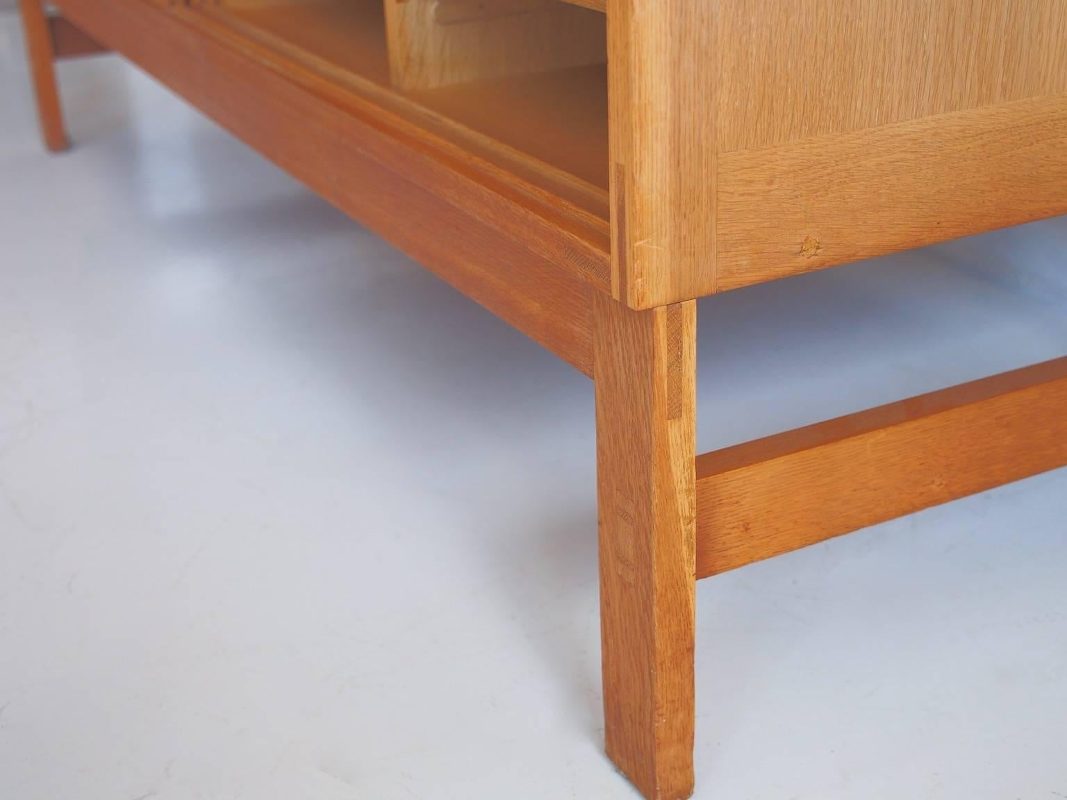 Ilse Rix Oak Sideboard by Uldum with Woven Sliding Doors 3