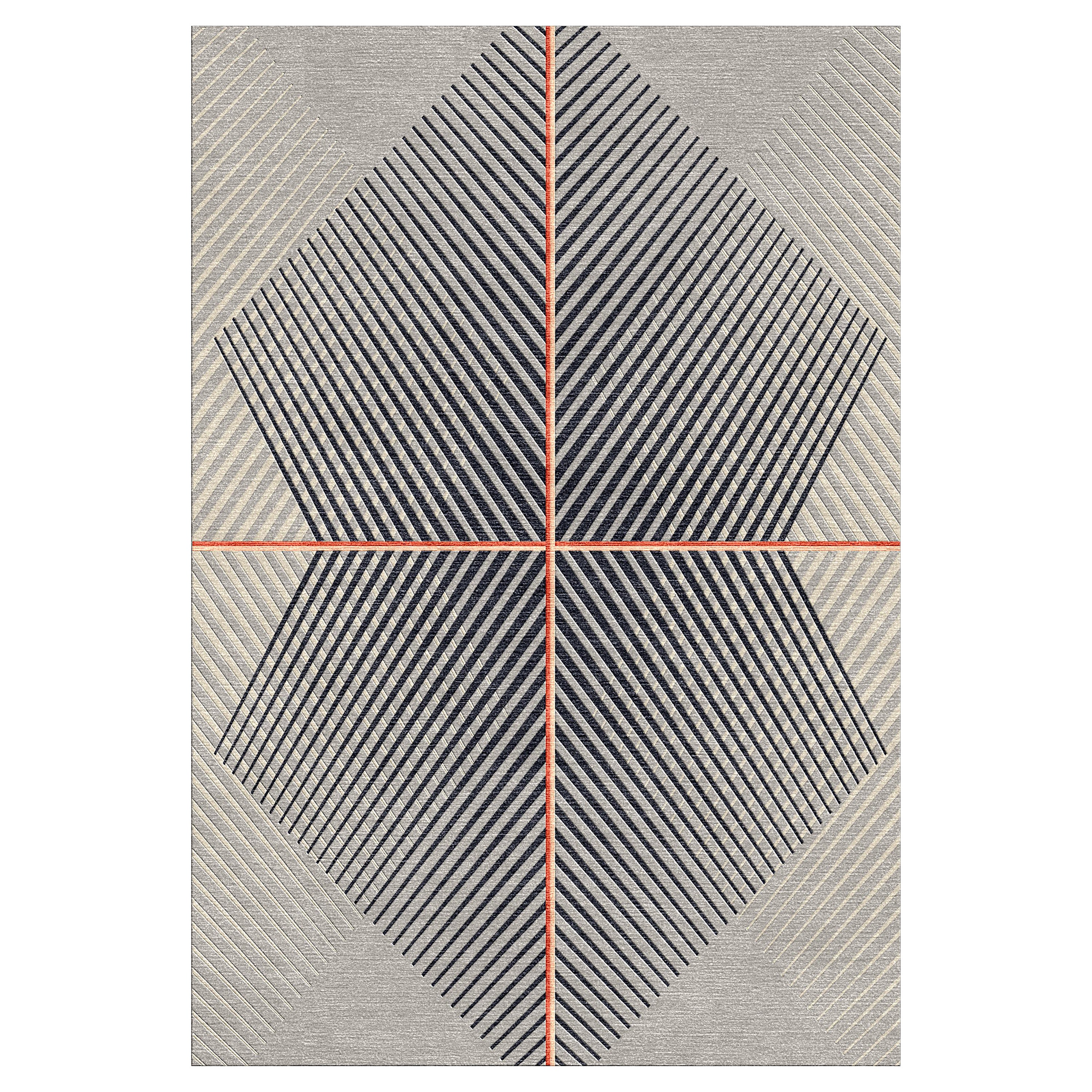 Tapis moderne géométrique Ilse en soie et laine de Jt. Pfeiffer