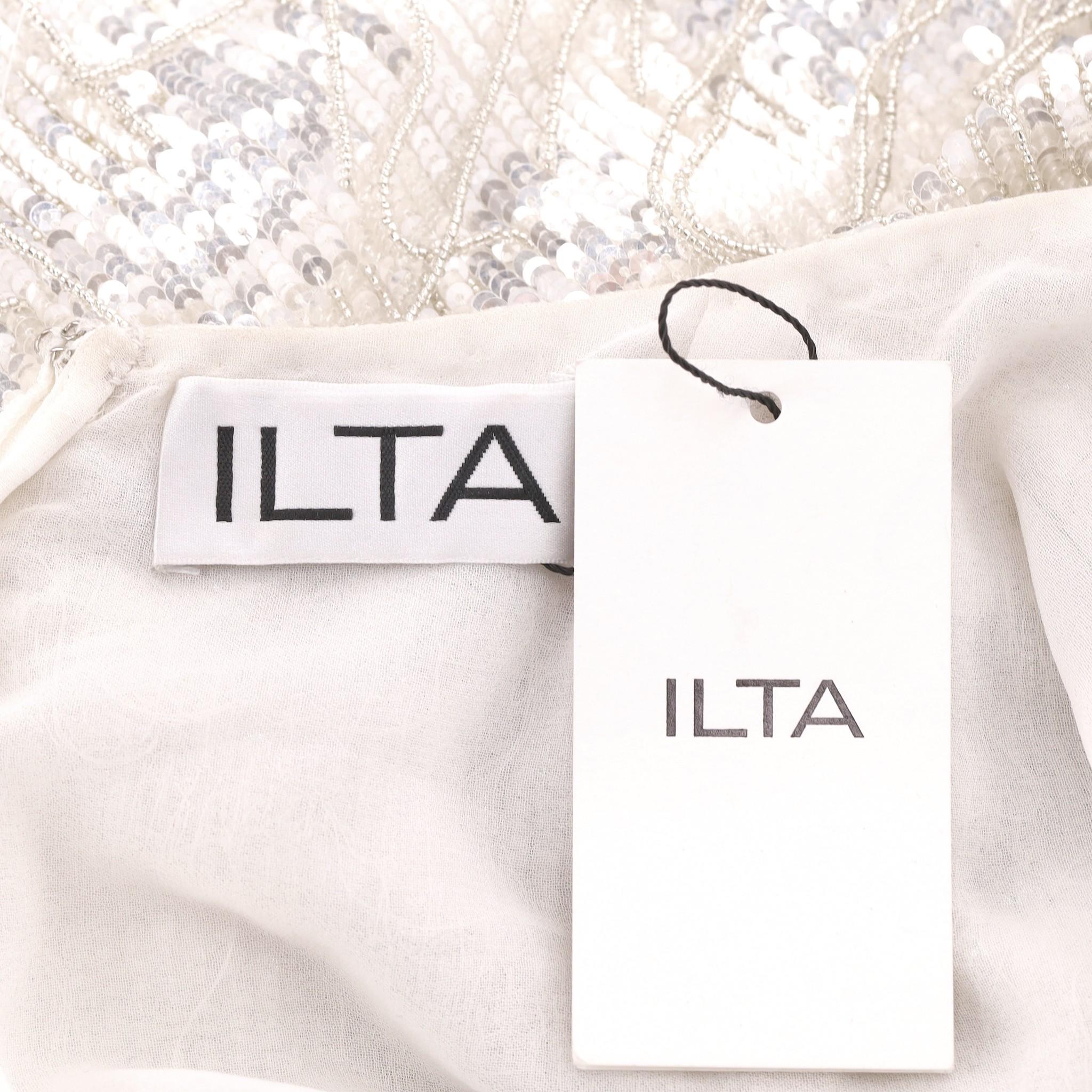 Vestido Midi Ilta de lentejuelas y cuentas sin espalda en venta 2