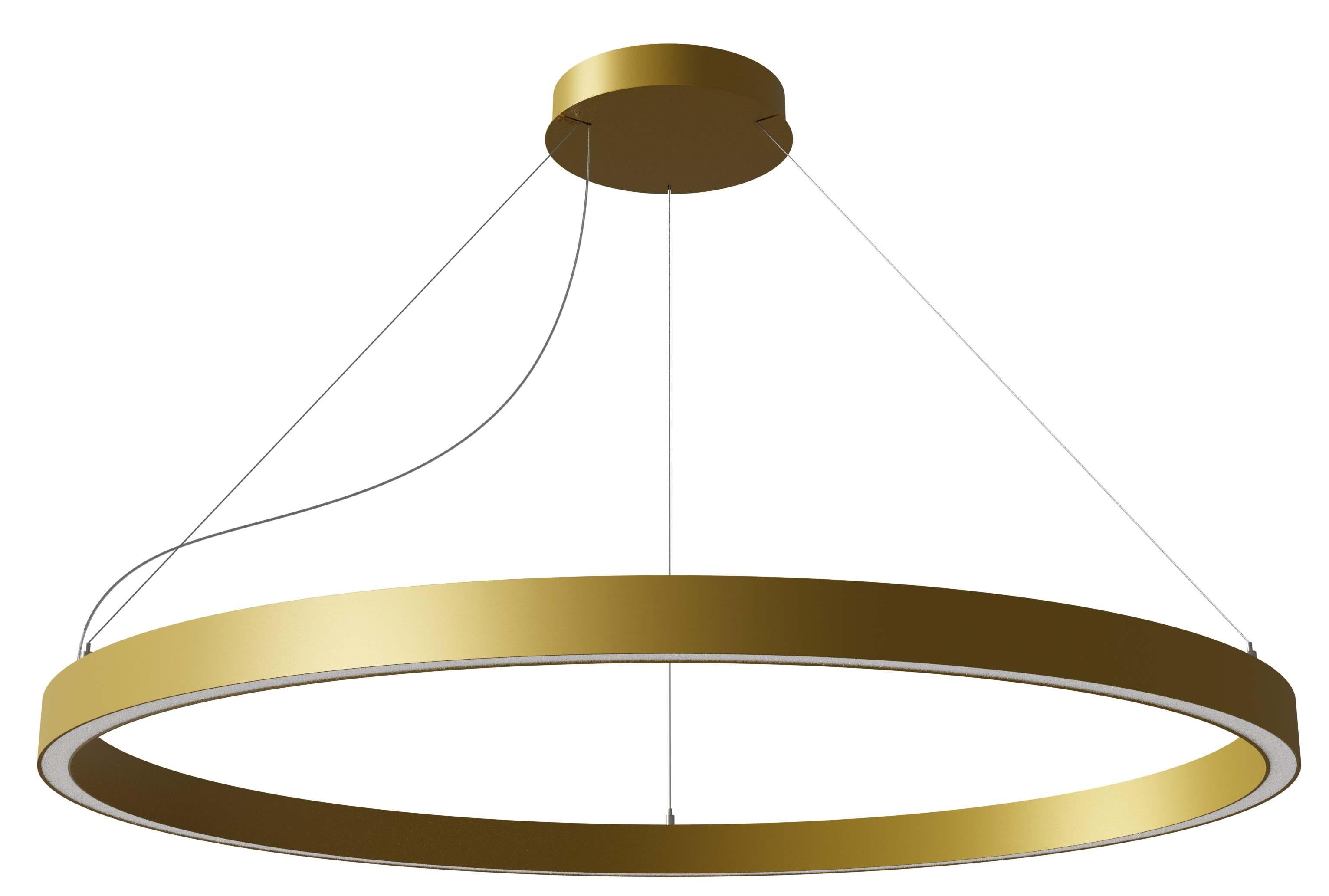 Zirkol – C is a family of circular suspension lamps suitable for general and decorative lighting. Anodized aluminium body and opal screen for a homogeneous lighting. Available as single direct light emission version or with double light emission