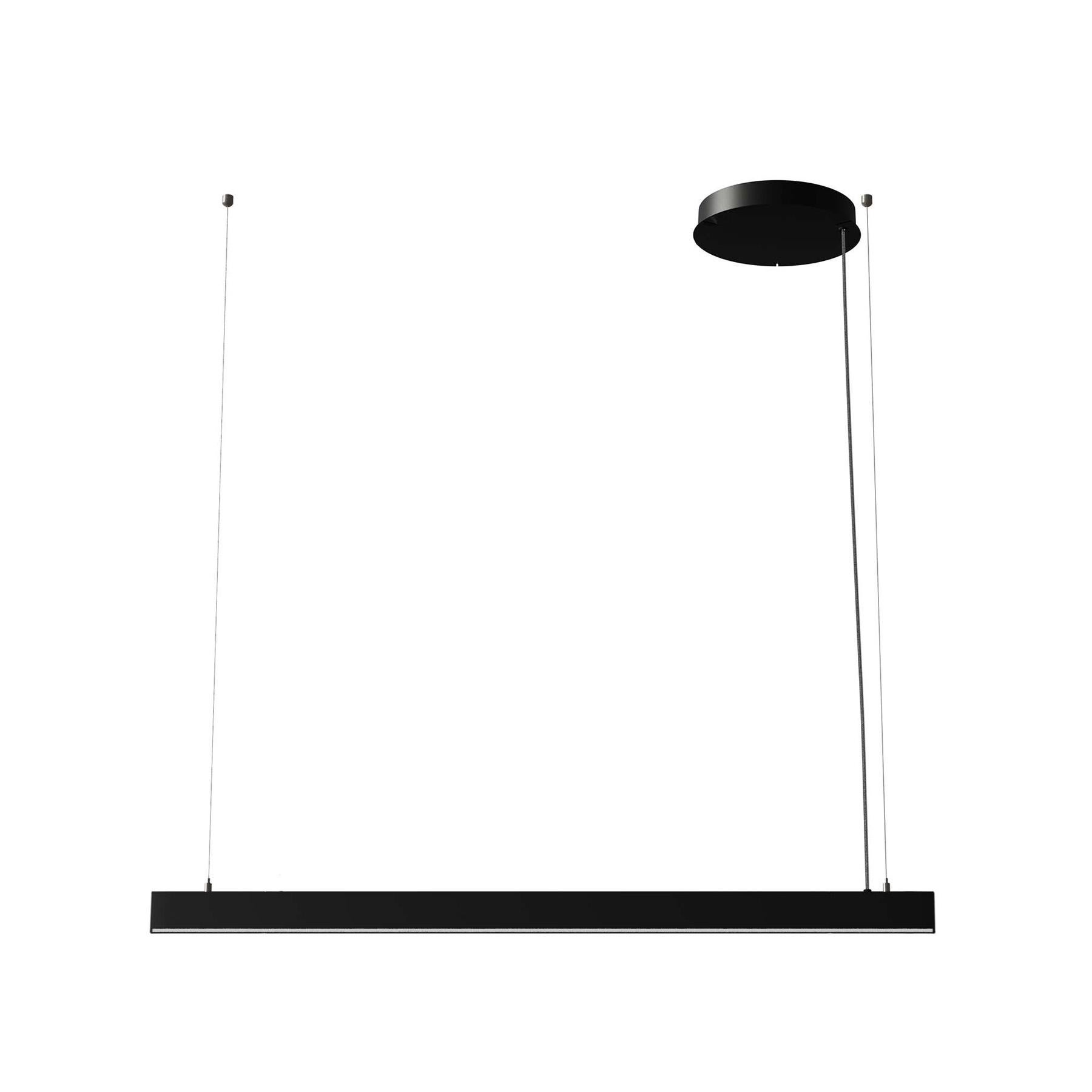 Ilti Luce Zirkol Linear 39.4" Up + Downlight LED 4000K Pendant Light in Black For Sale
