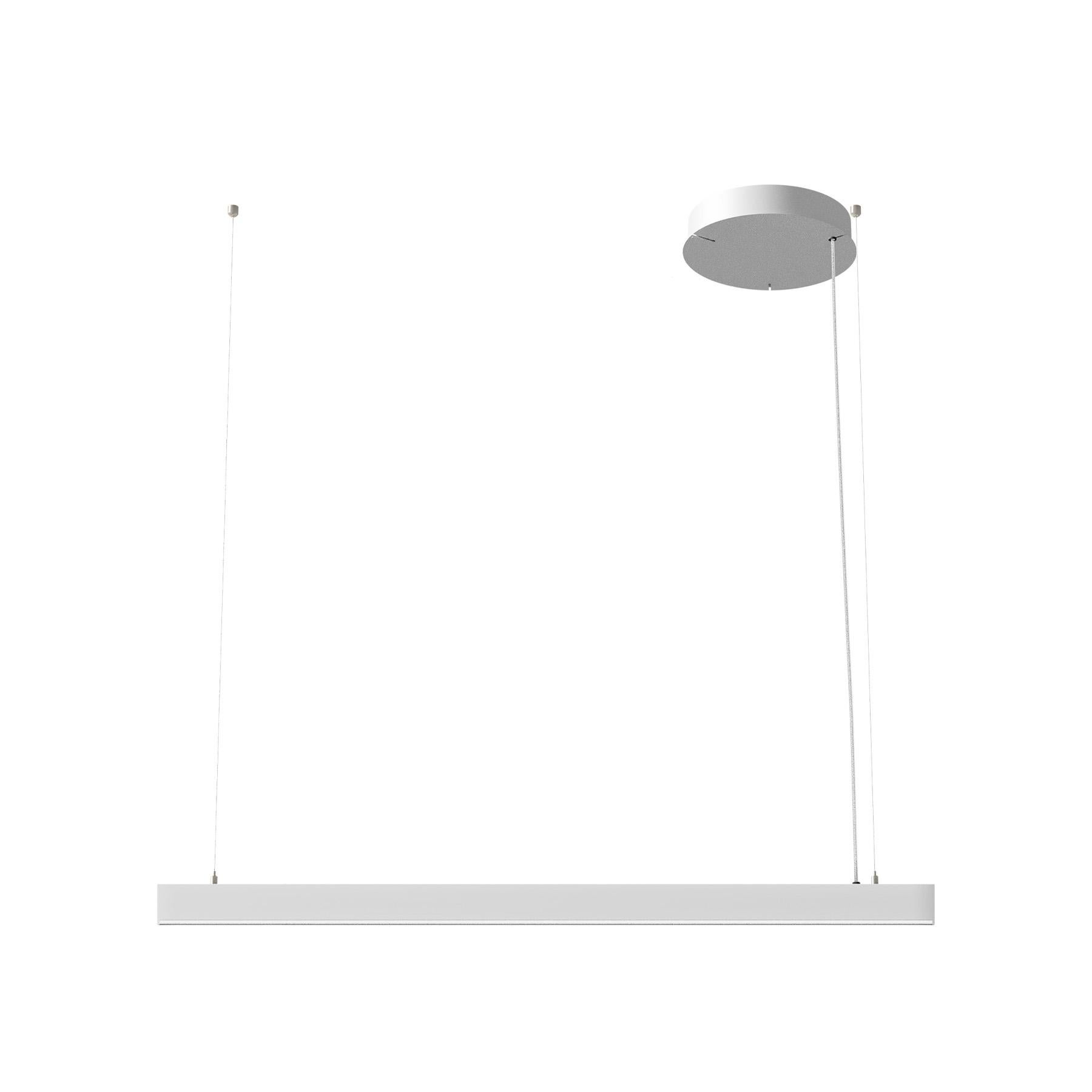 Ilti Luce Zirkol Linear 39.4" Up + Downlight LED 4000K Pendant Light in White For Sale