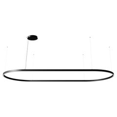 Ilti Luce Zirkol Oval 78,7" x 39,4" Downlight LED 3500K Pendelleuchte in Schwarz