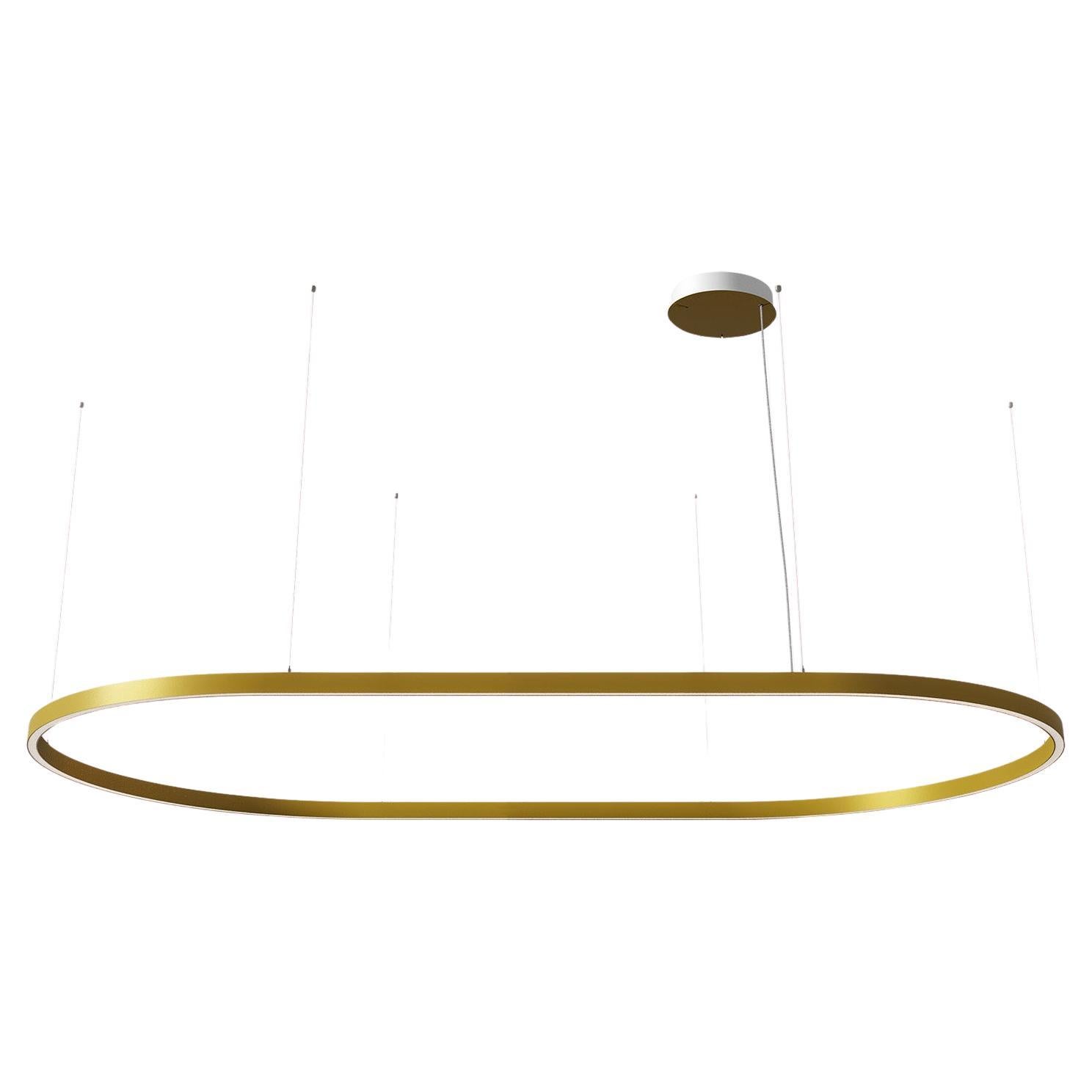 Ilti Luce Zirkol Oval 78.7" x 39.4" Downlight LED 4000K Pendant Light in Gold