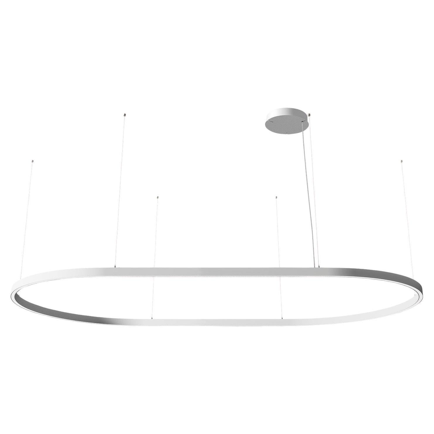 Ilti Luce Zirkol Oval 78.7" x 39.4" Downlight LED 4000K Pendant Light in White