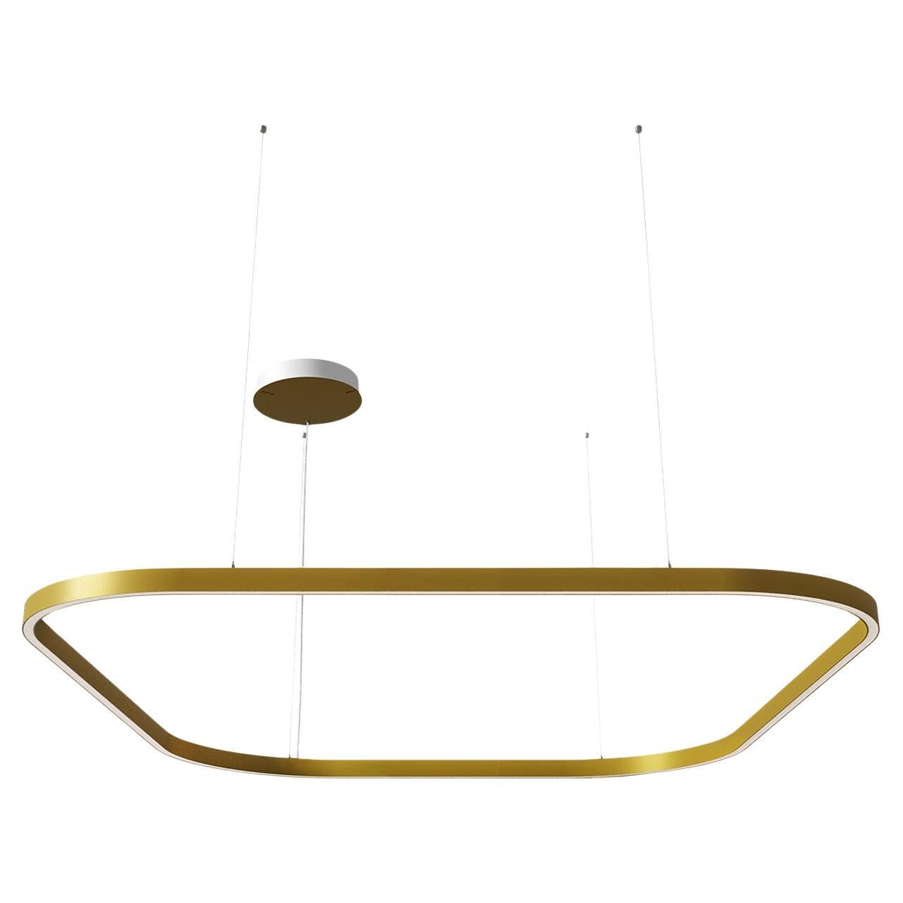 Ilti Luce Zirkol Square 59" x 59" Downlight LED 3500K Pendant Light in Gold For Sale