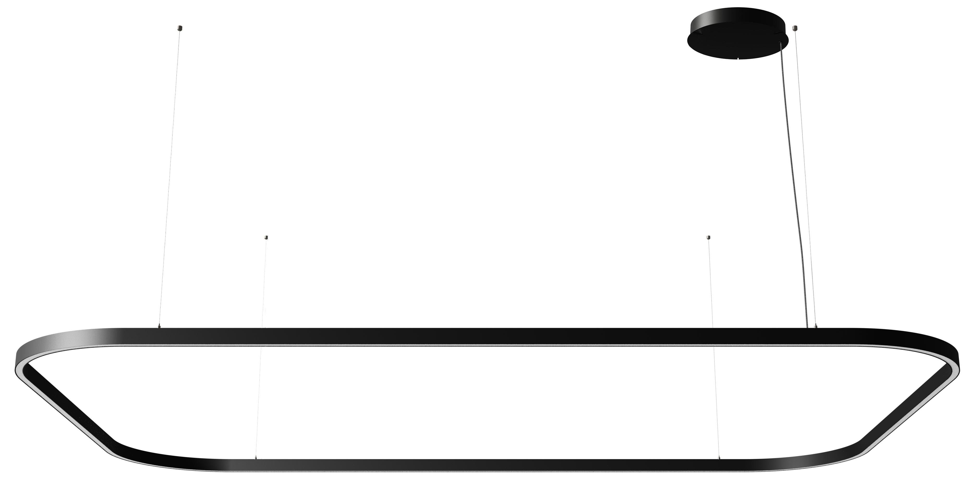 Ilti Luce Zirkol Square 78.7" x 78.7" Downlight LED 2700K Pendant Light in Black For Sale