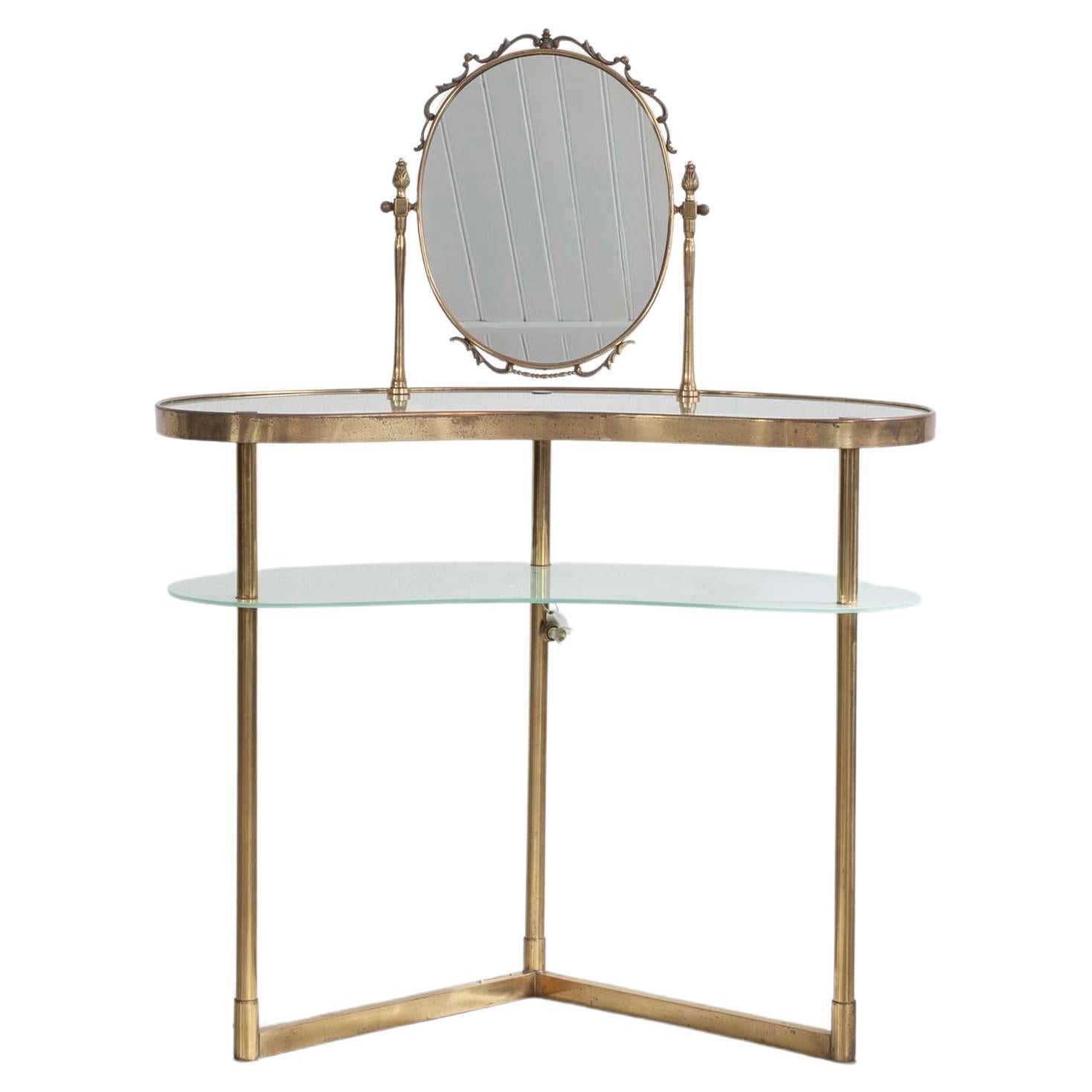 Console de maquillage illuminée - coiffeuse, Italie années 1950 en vente