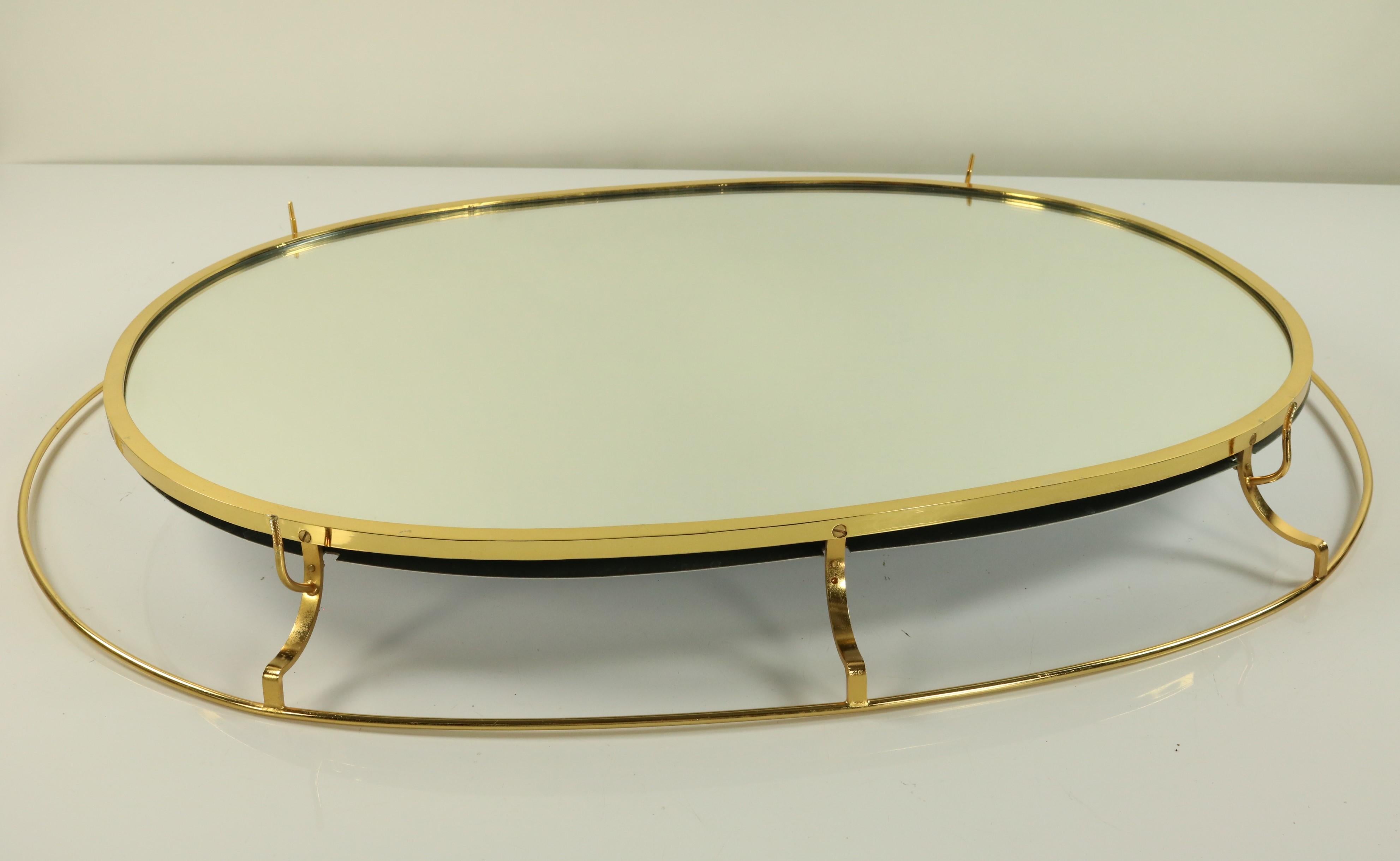 Iluminated Palwa Mirror Faceted Glass Diamonds in Gilded Brass, 1960s Vintage im Angebot 9